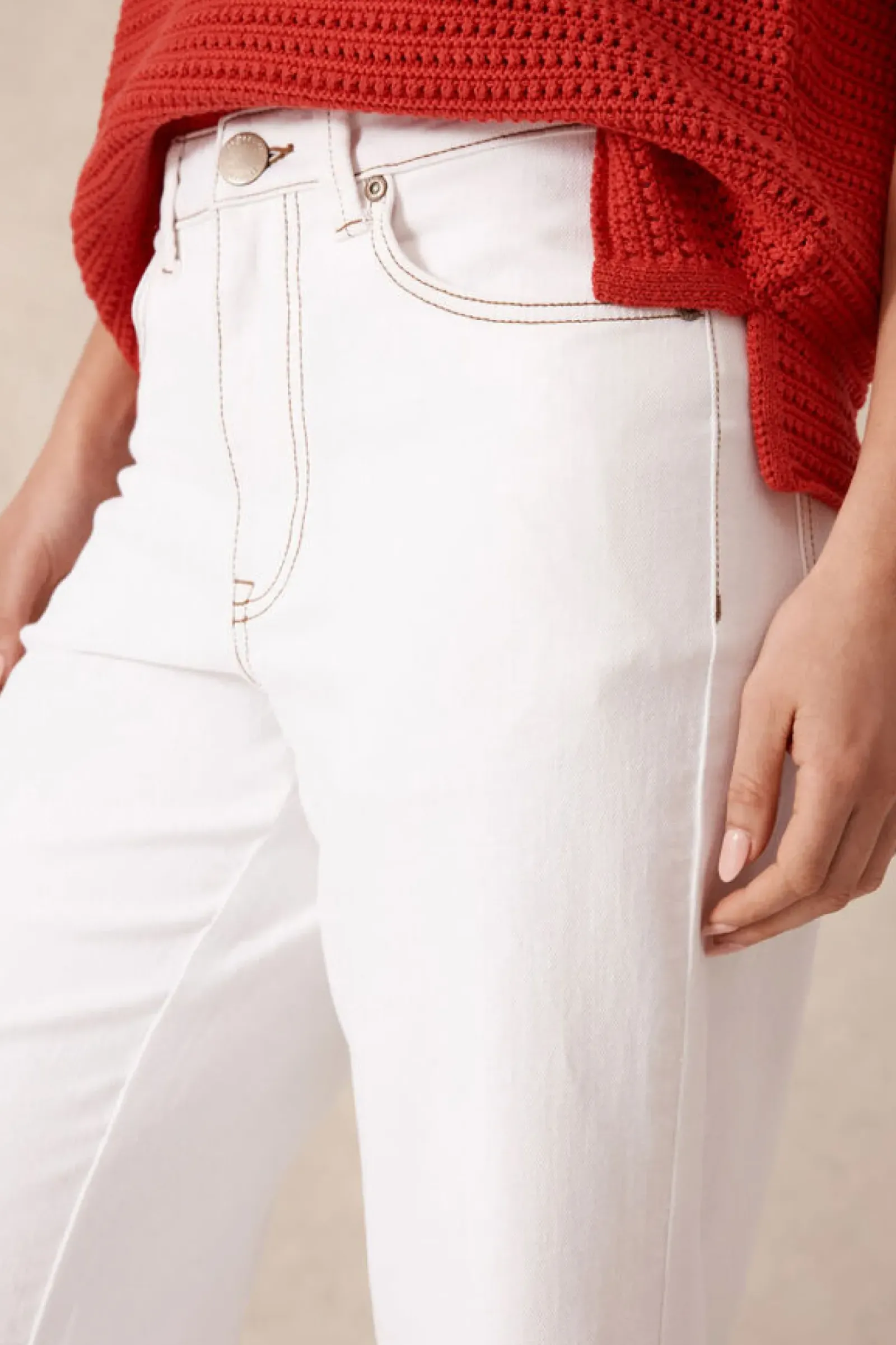 Ceres Life Wide Leg Crop Jean - Fresh Ecru Fashion