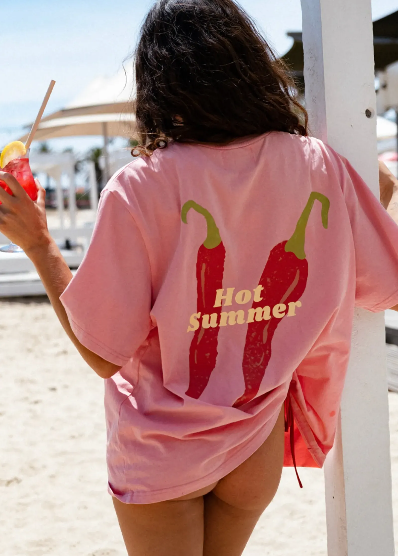 Cartel & Willow Cartel & Willow Hot Summer Tee - Pink/Hot Summer Print Sale