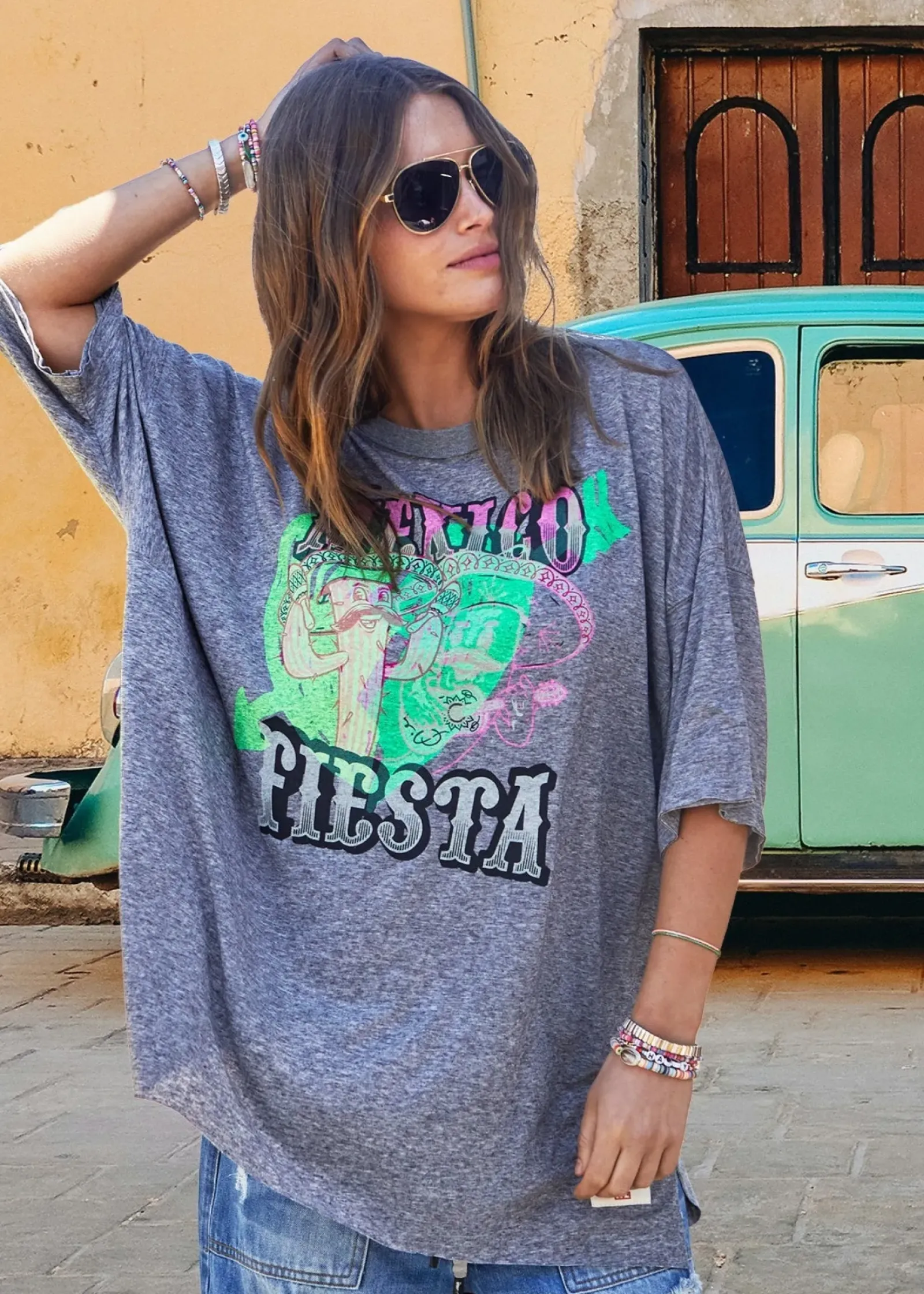 Hammill & Co Hammill & Co Vintage Fiesta Tee - Grey Hot