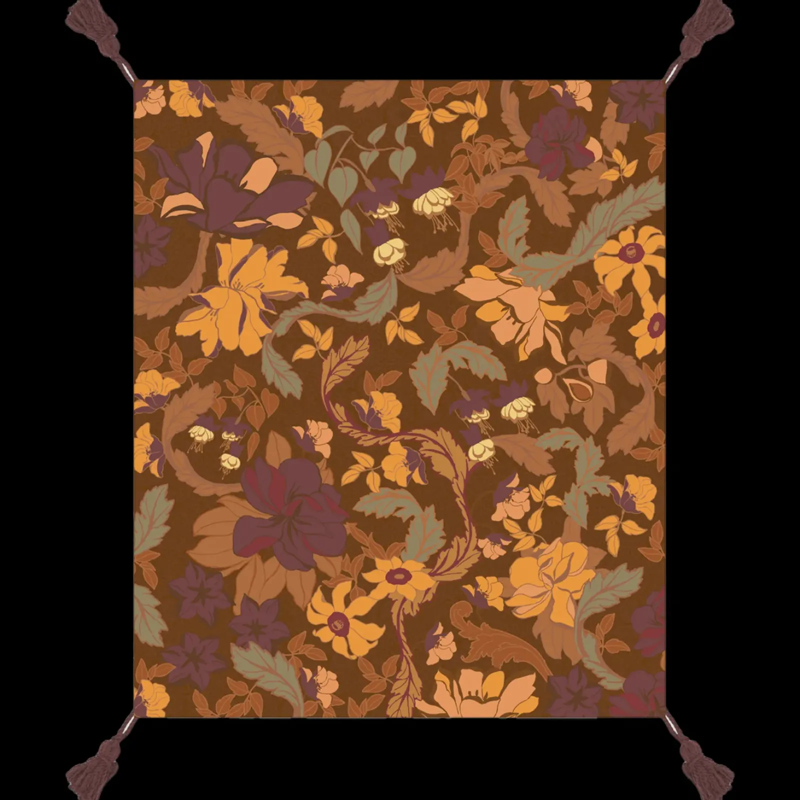 Wandering Folk Picnic Rug - Plum Hot