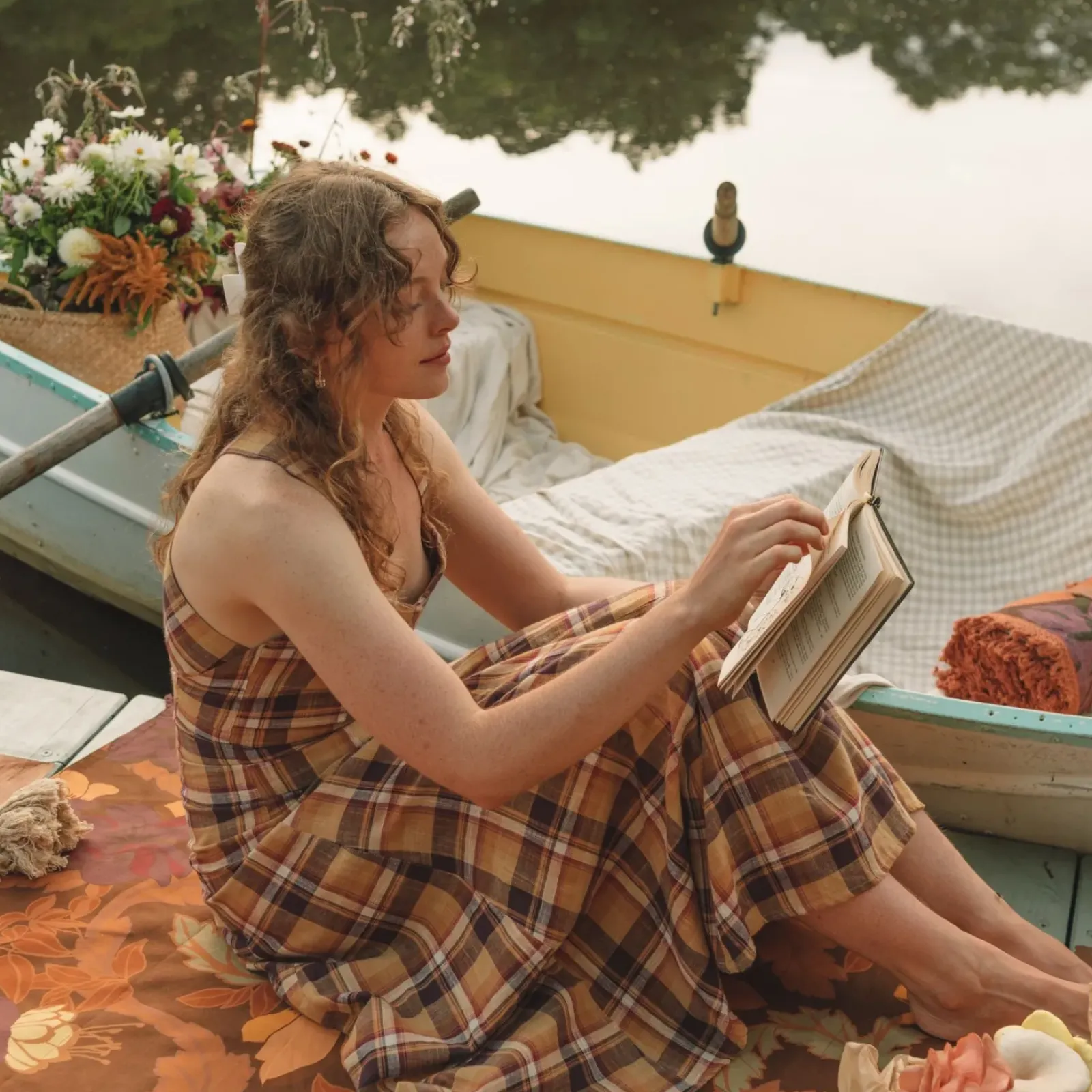 Wandering Folk Picnic Rug - Plum Hot