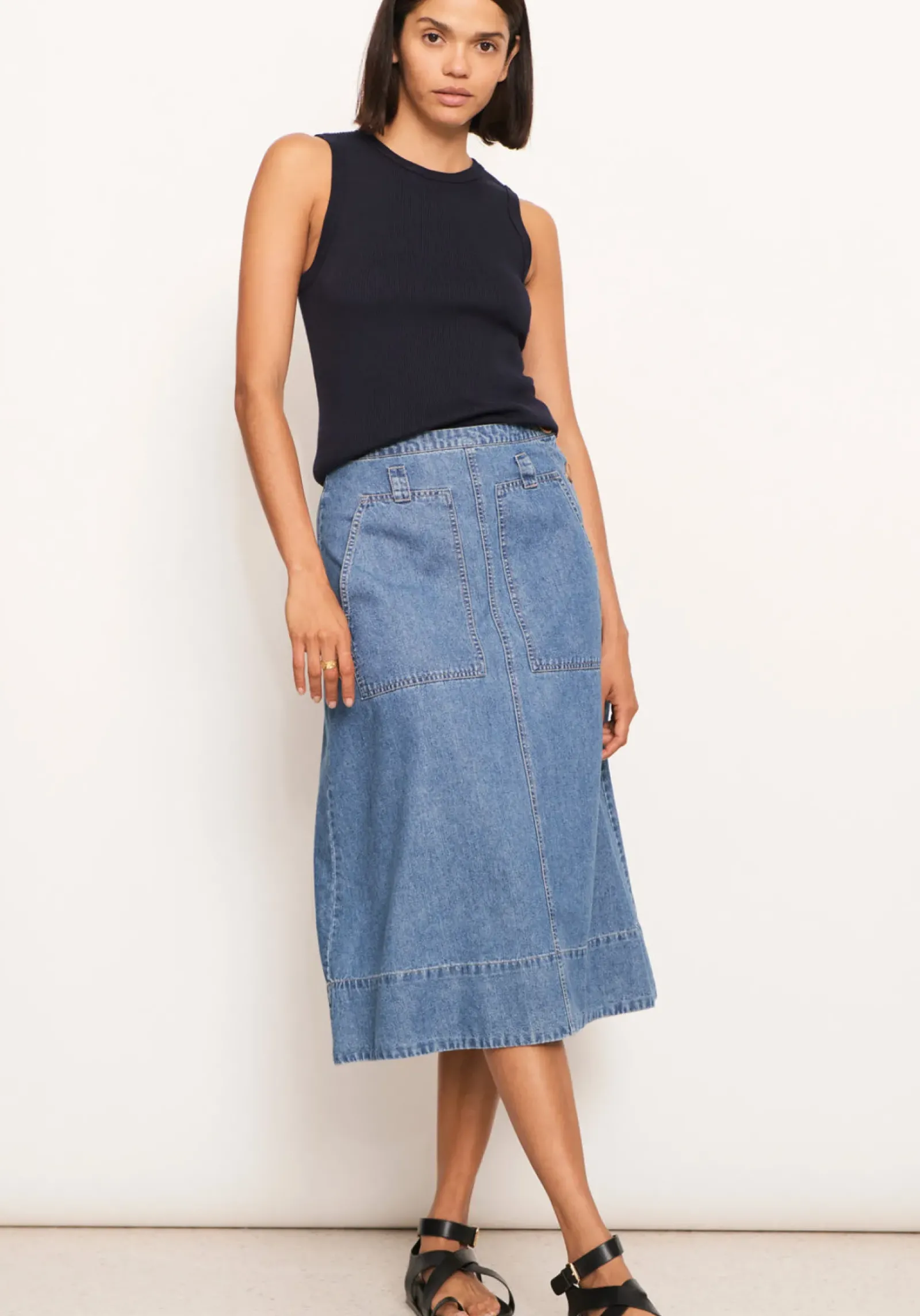 Pol Raydel Denim Skirt- Light Wash Sale