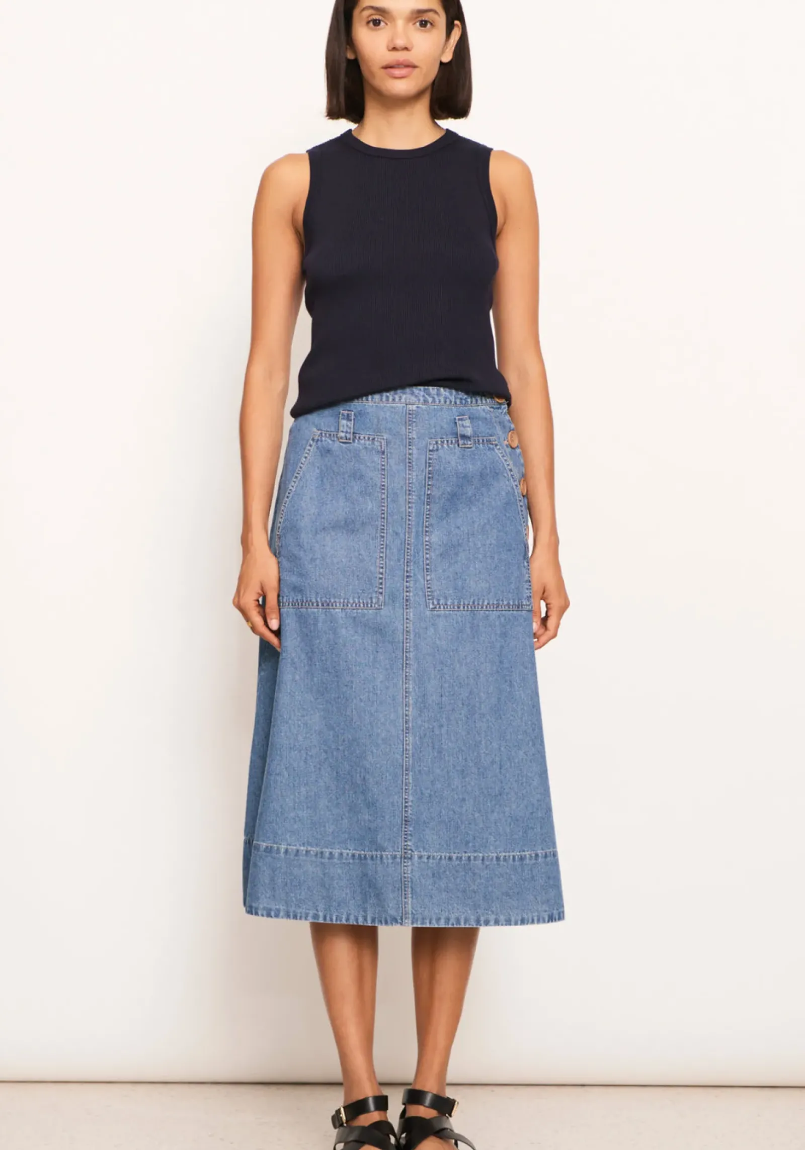 Pol Raydel Denim Skirt- Light Wash Sale