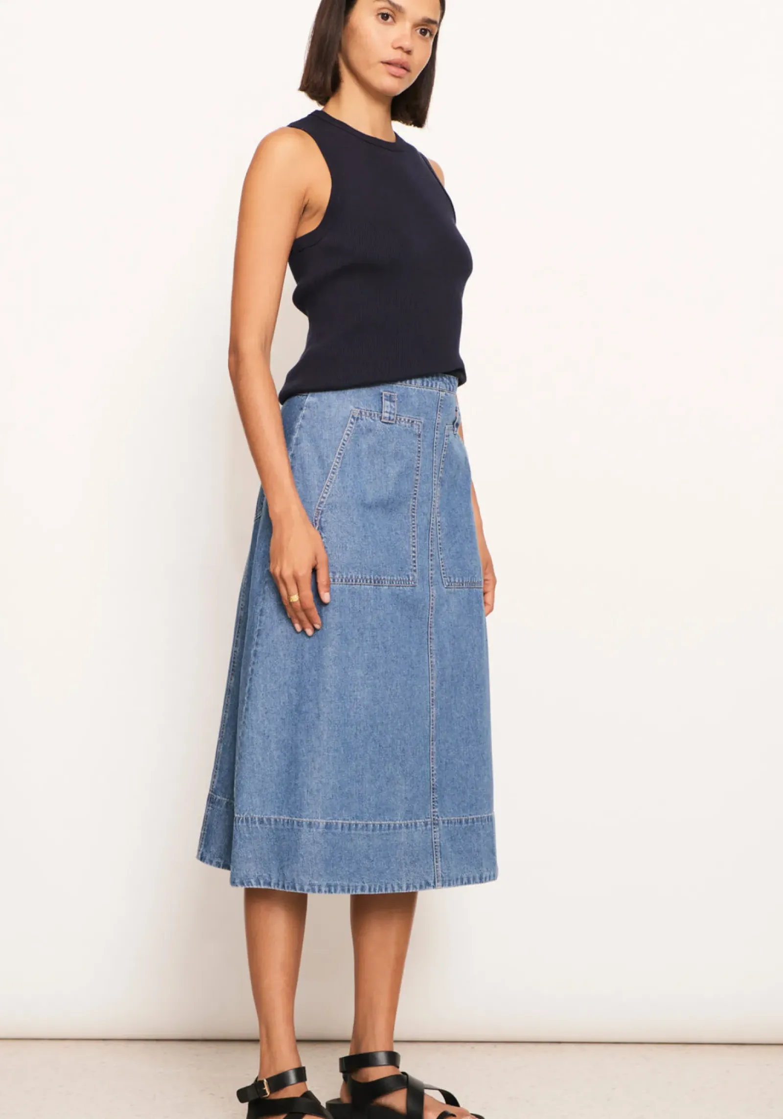 Pol Raydel Denim Skirt- Light Wash Sale
