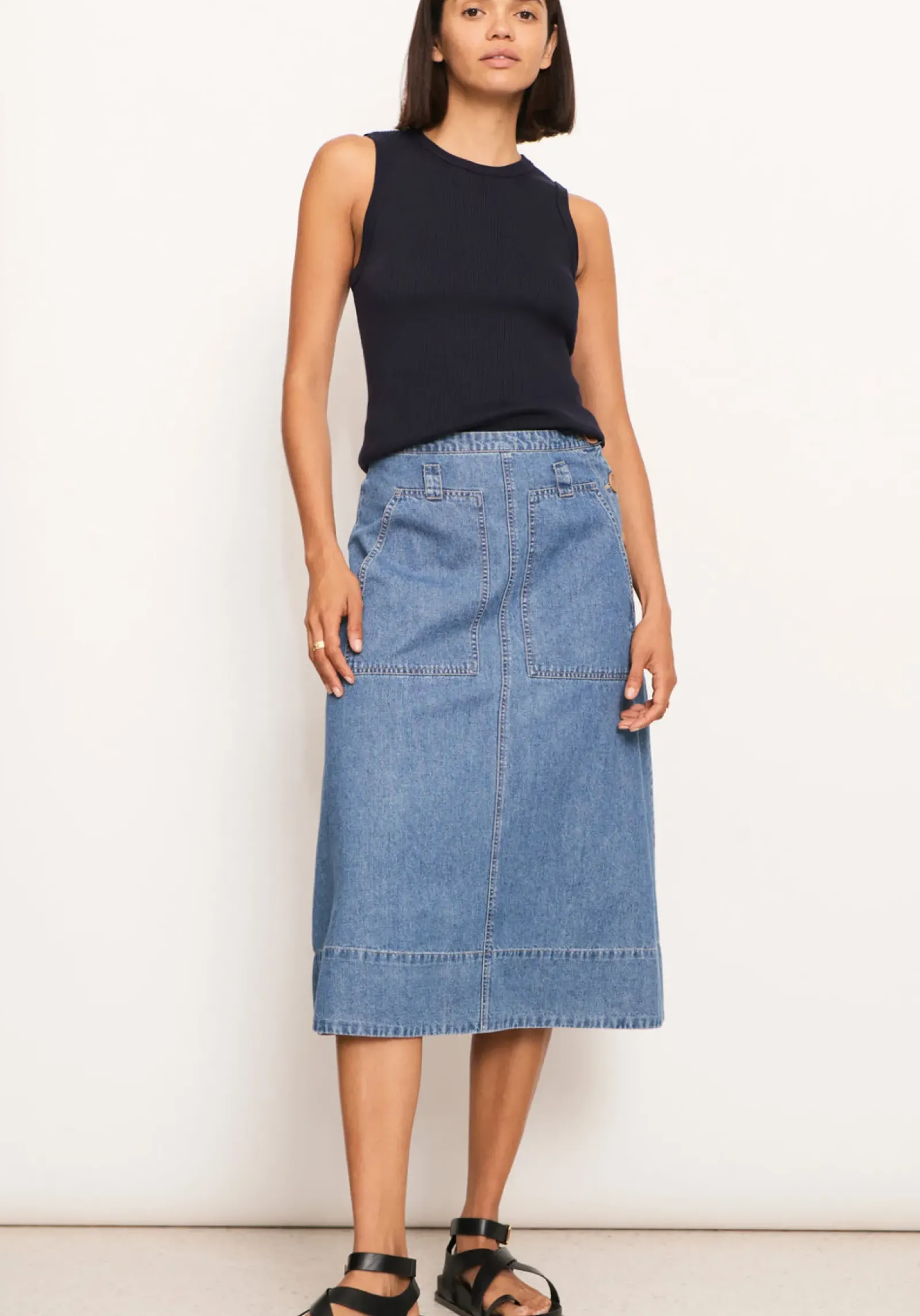 Pol Raydel Denim Skirt- Light Wash Sale
