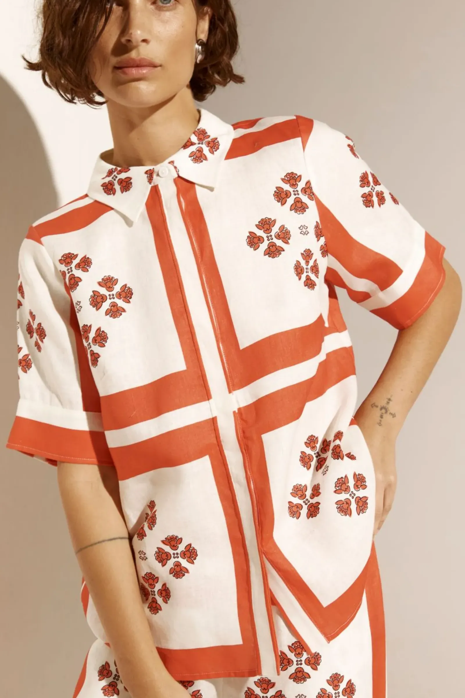 Zoe Kratzmann Pixel Top - Tamarillo Scarf Outlet