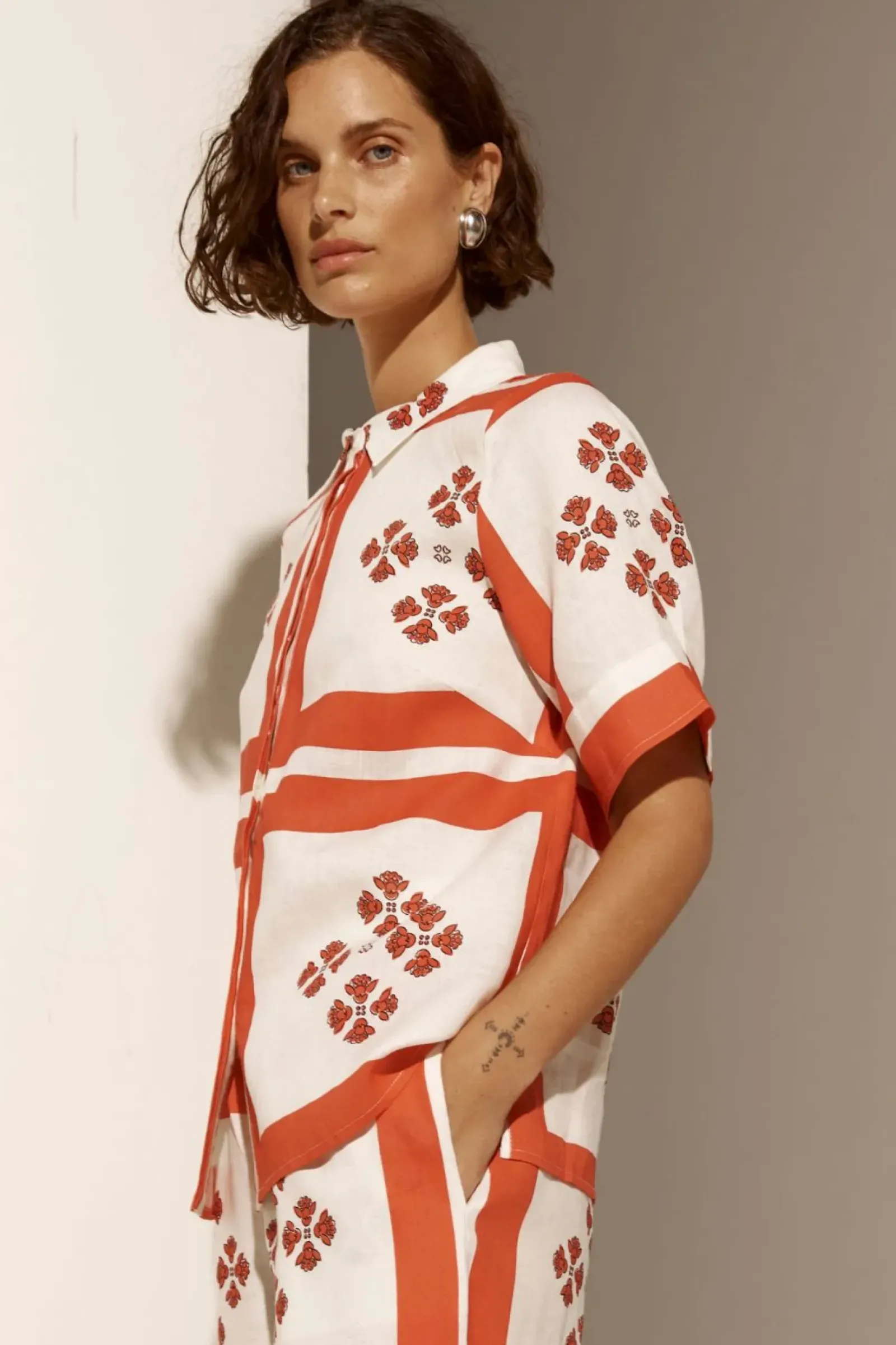 Zoe Kratzmann Pixel Top - Tamarillo Scarf Outlet