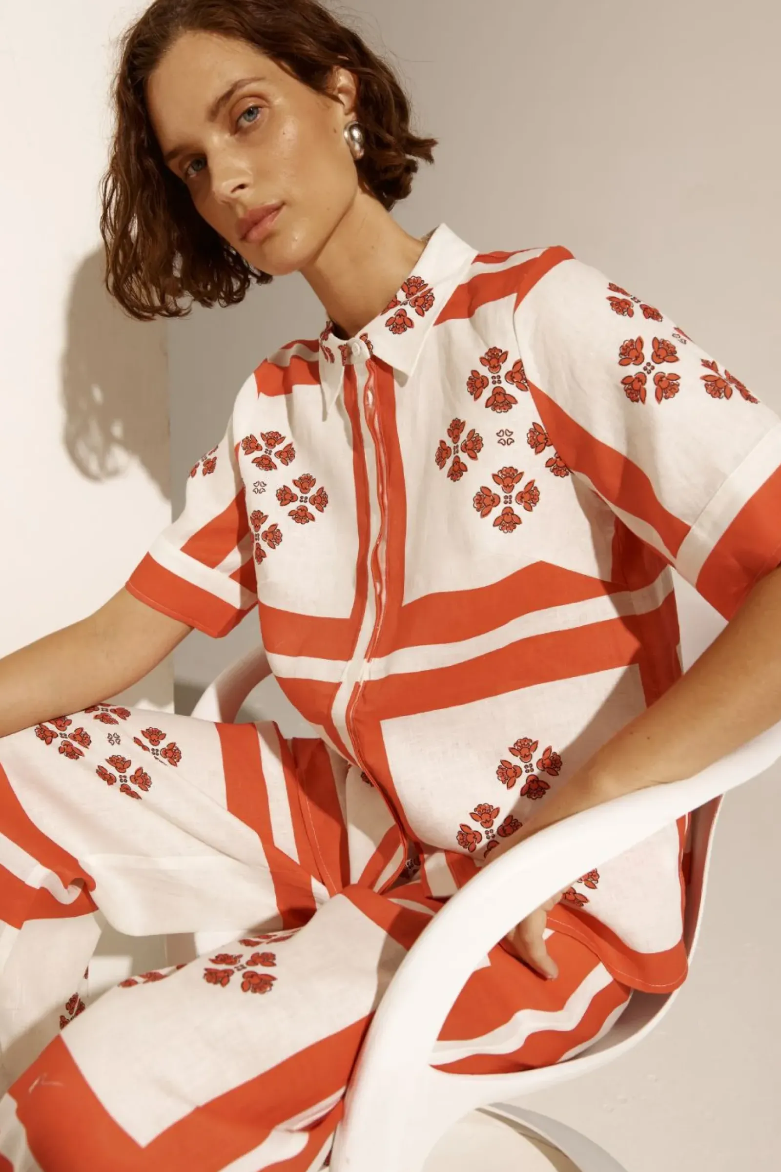 Zoe Kratzmann Pixel Top - Tamarillo Scarf Outlet