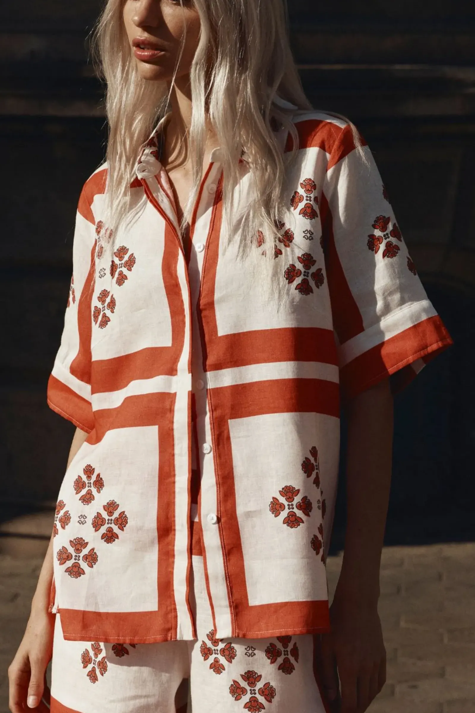 Zoe Kratzmann Pixel Top - Tamarillo Scarf Outlet