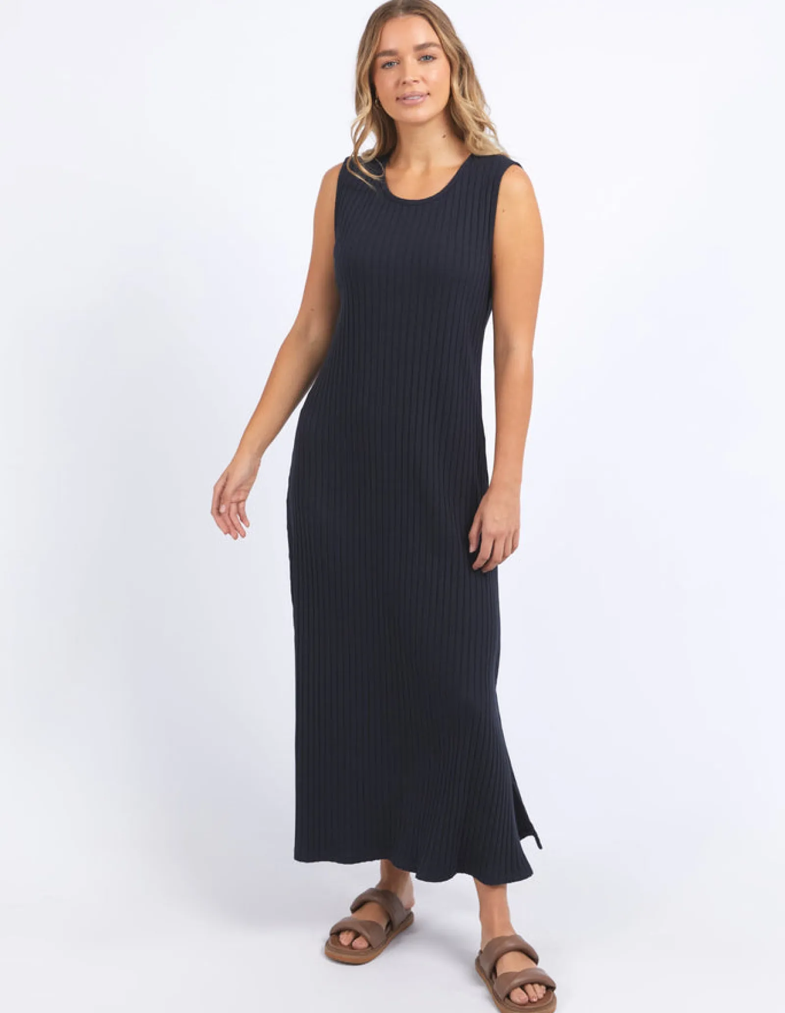 Foxwood Pippa Rib Dress Navy - Dark Sapphire Hot