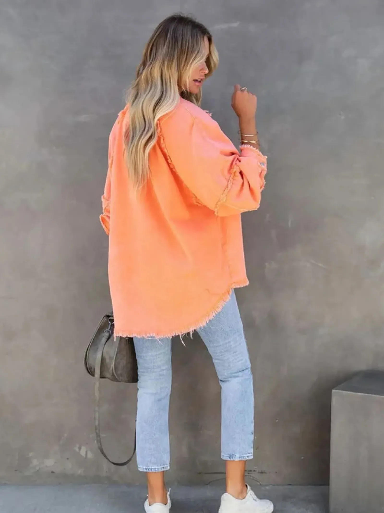 Eyes on Floyd Trixie Shirt Denim Jacket - Orange Best