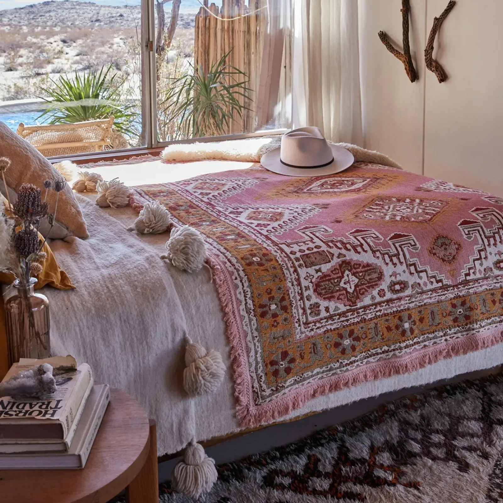 Wandering Folk Desert Throw - Pink Sands Discount