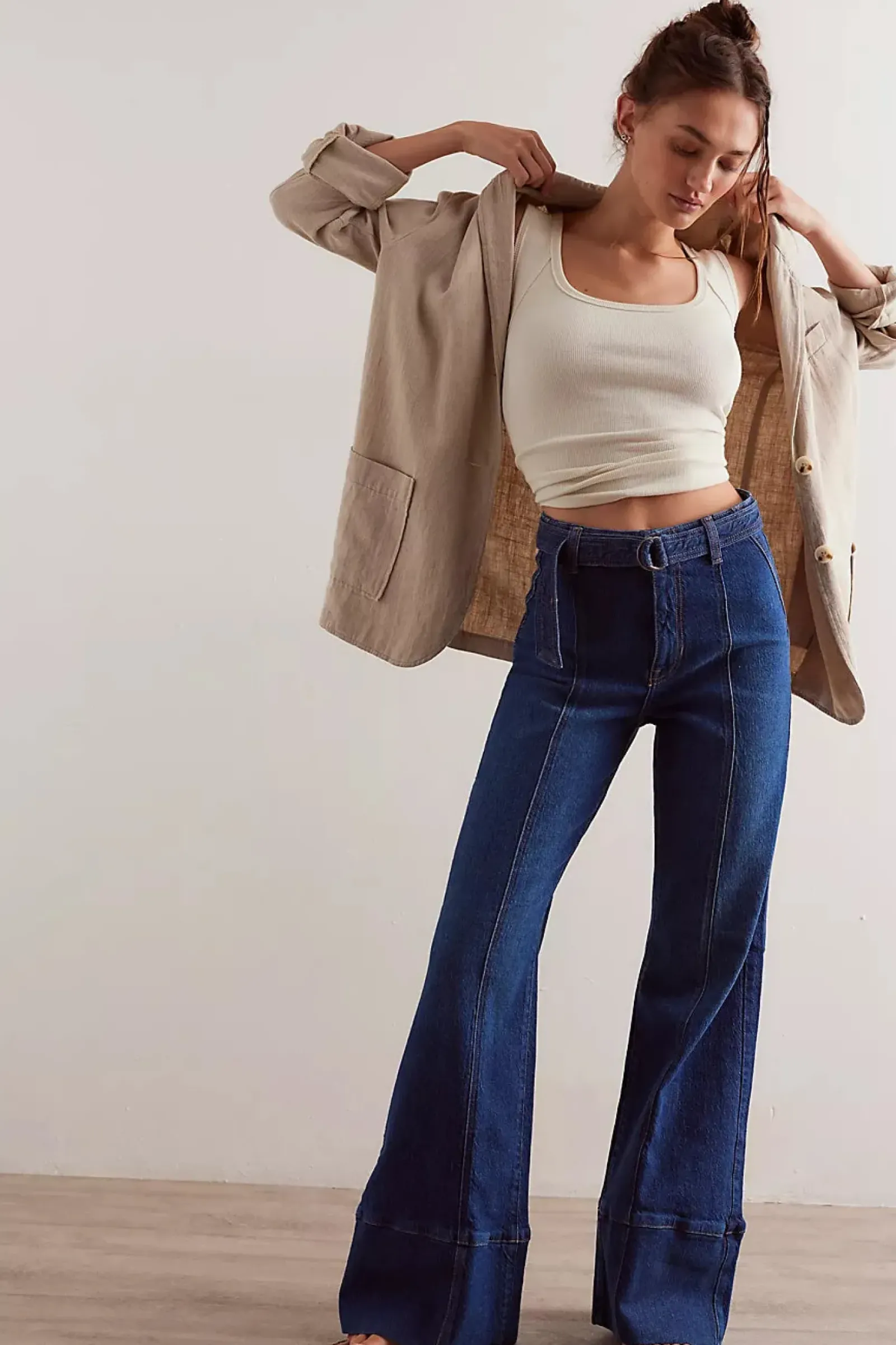 Free People Ryla A Line Jean - Dreamscape Blue Online