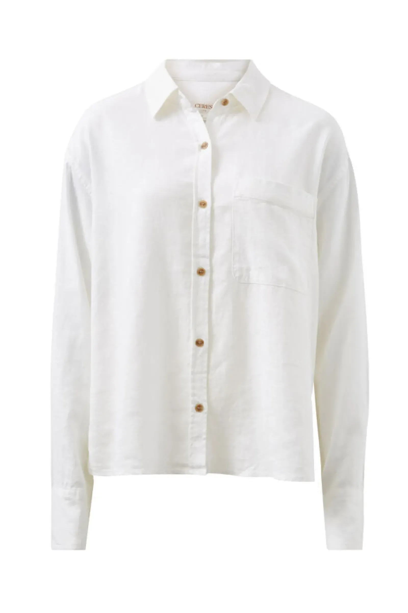 Ceres Life Relaxed Pocket Shirt- White Fashion