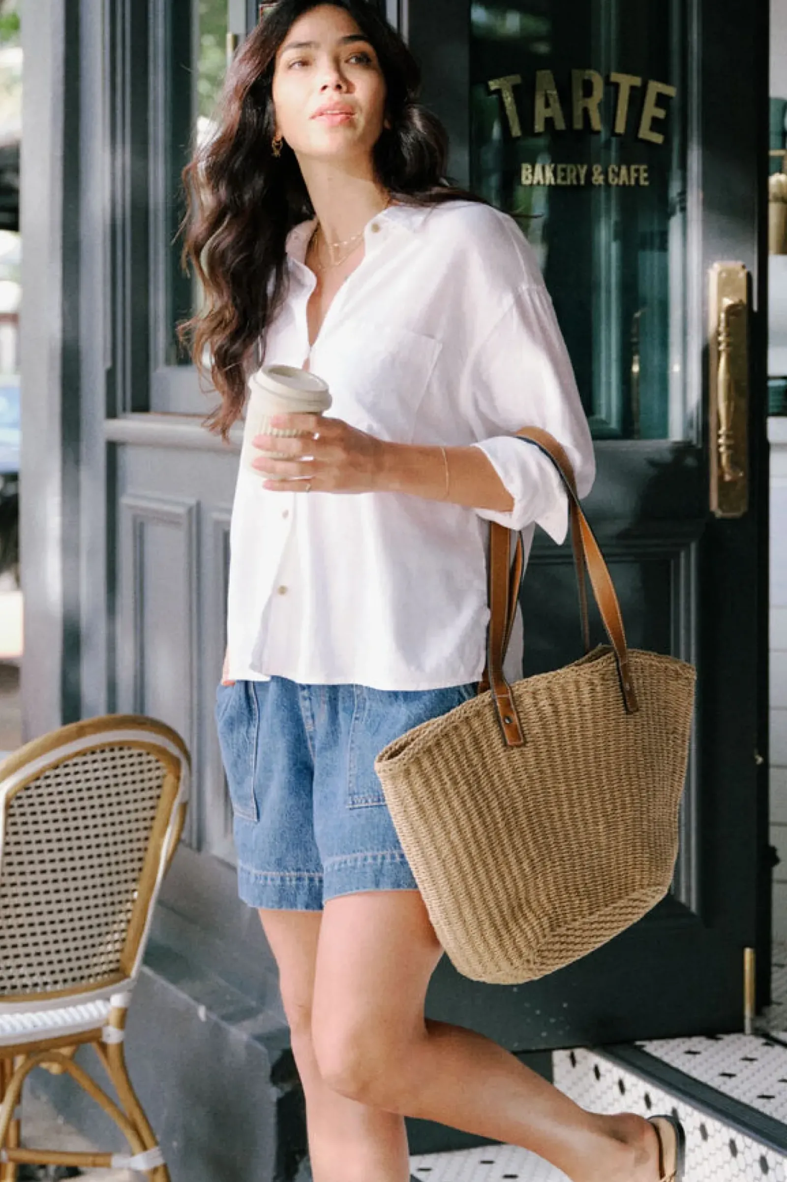 Ceres Life Relaxed Pocket Shirt- White Fashion