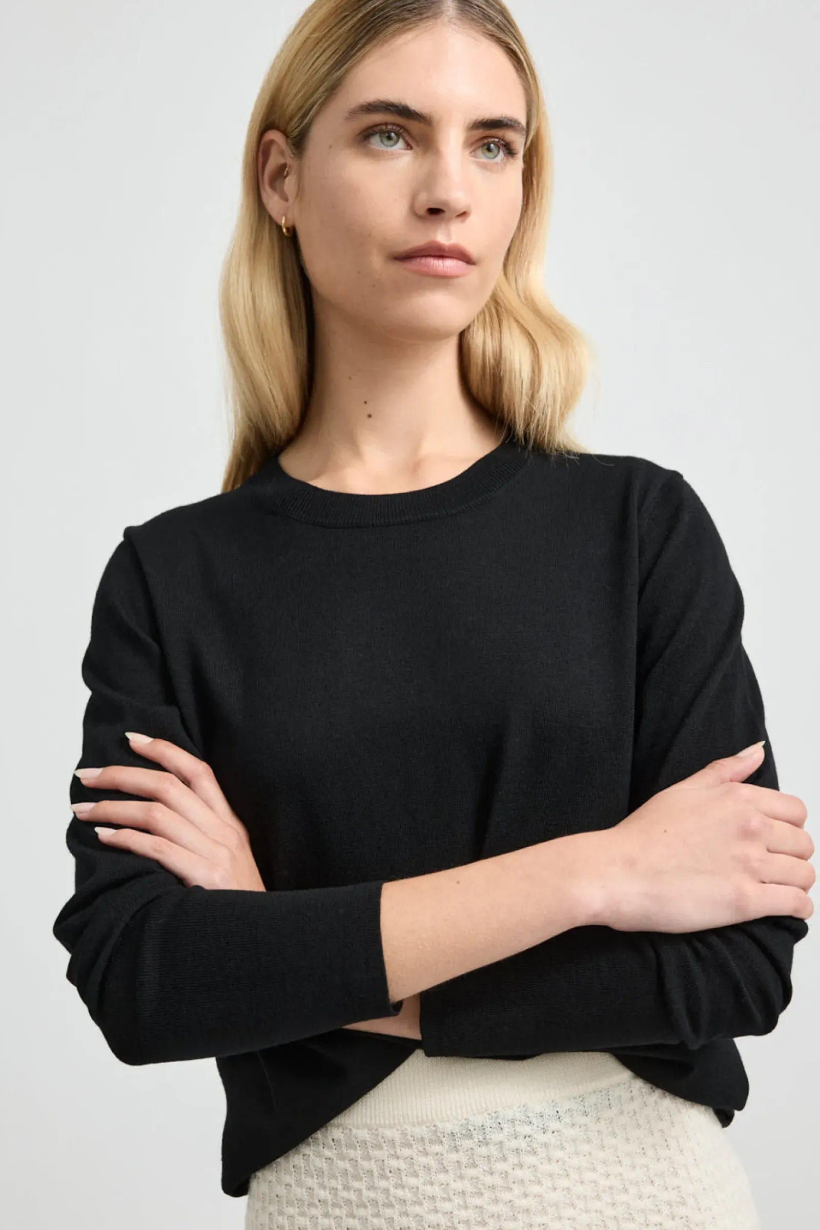 Toorallie Fine Merino Crew - Black Outlet