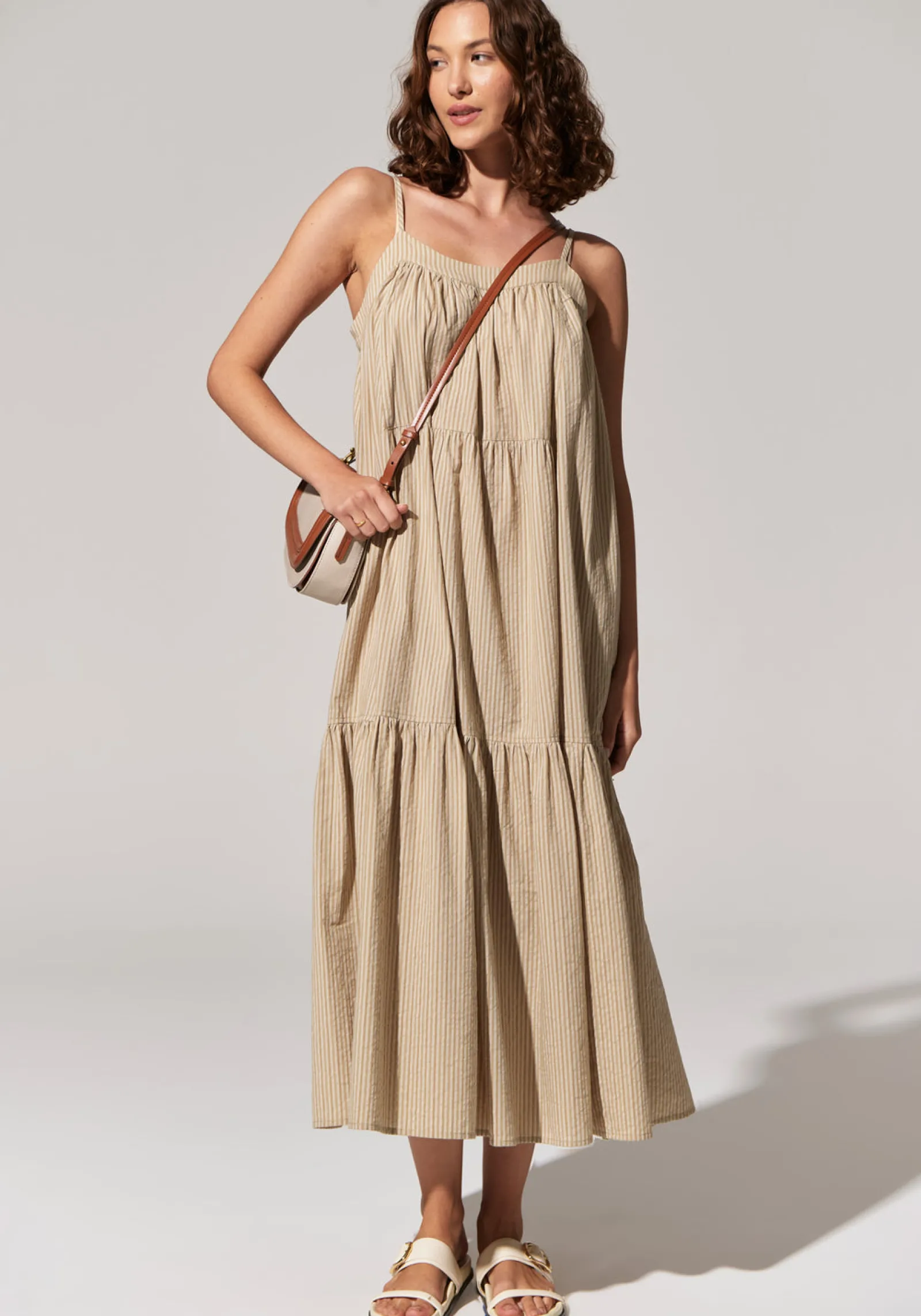 Pol Acacia Sundress - Light Khaki Sale