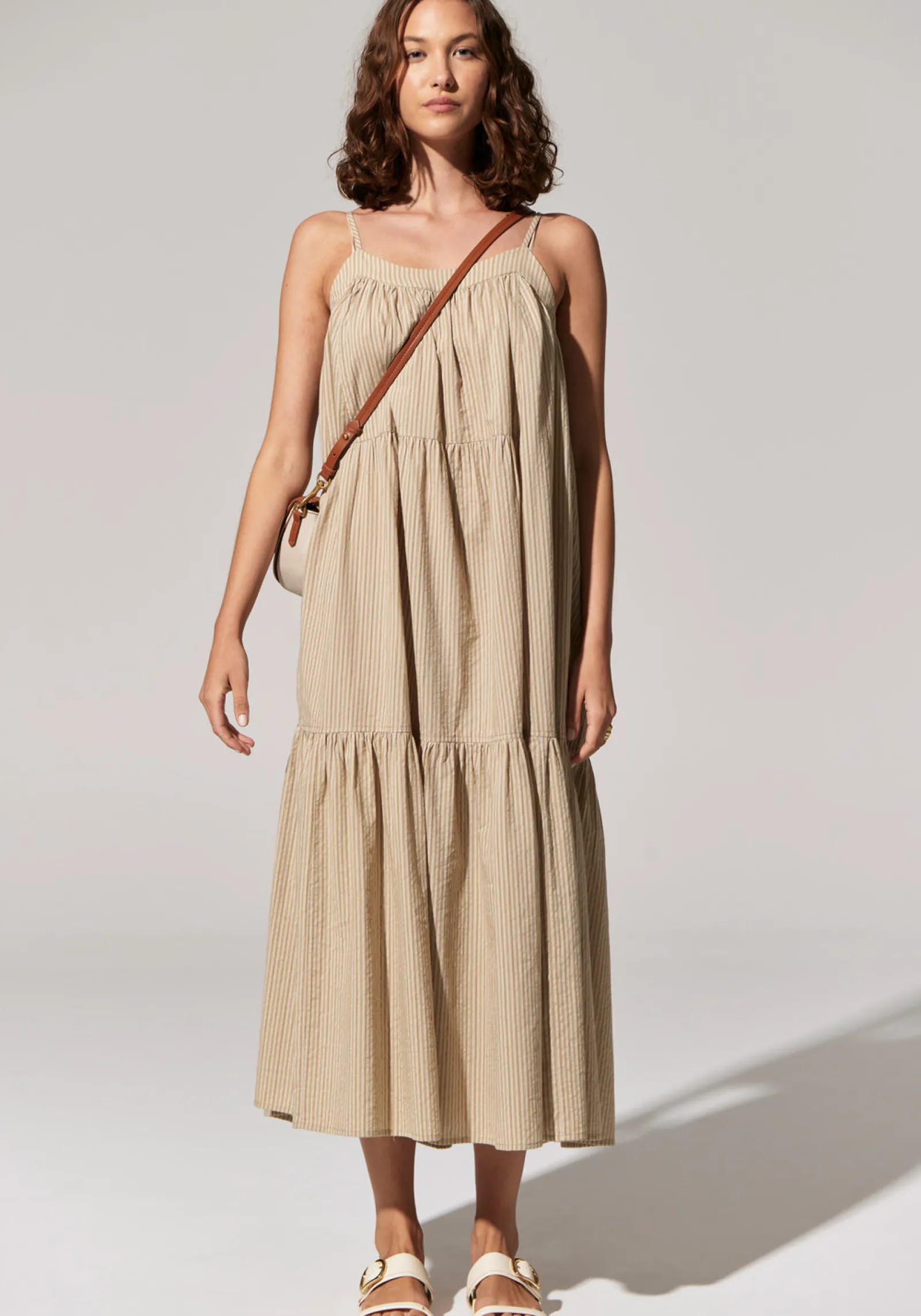 Pol Acacia Sundress - Light Khaki Sale