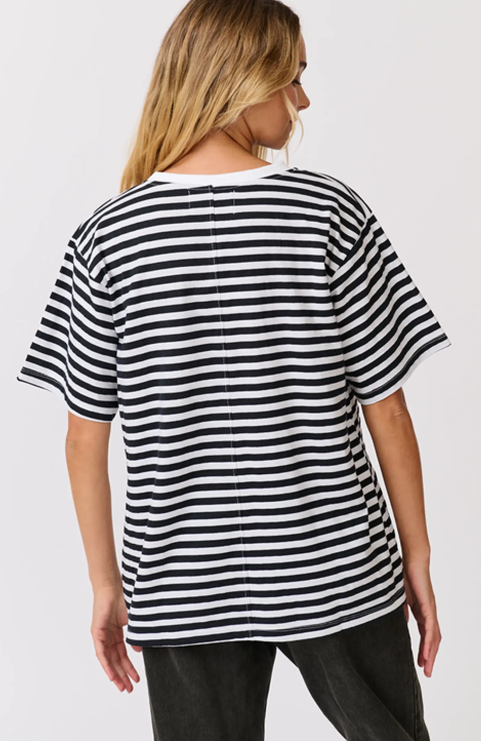 Cartel & Willow Cartel & Willow Marlie Tee - Black/White Stripe Sale