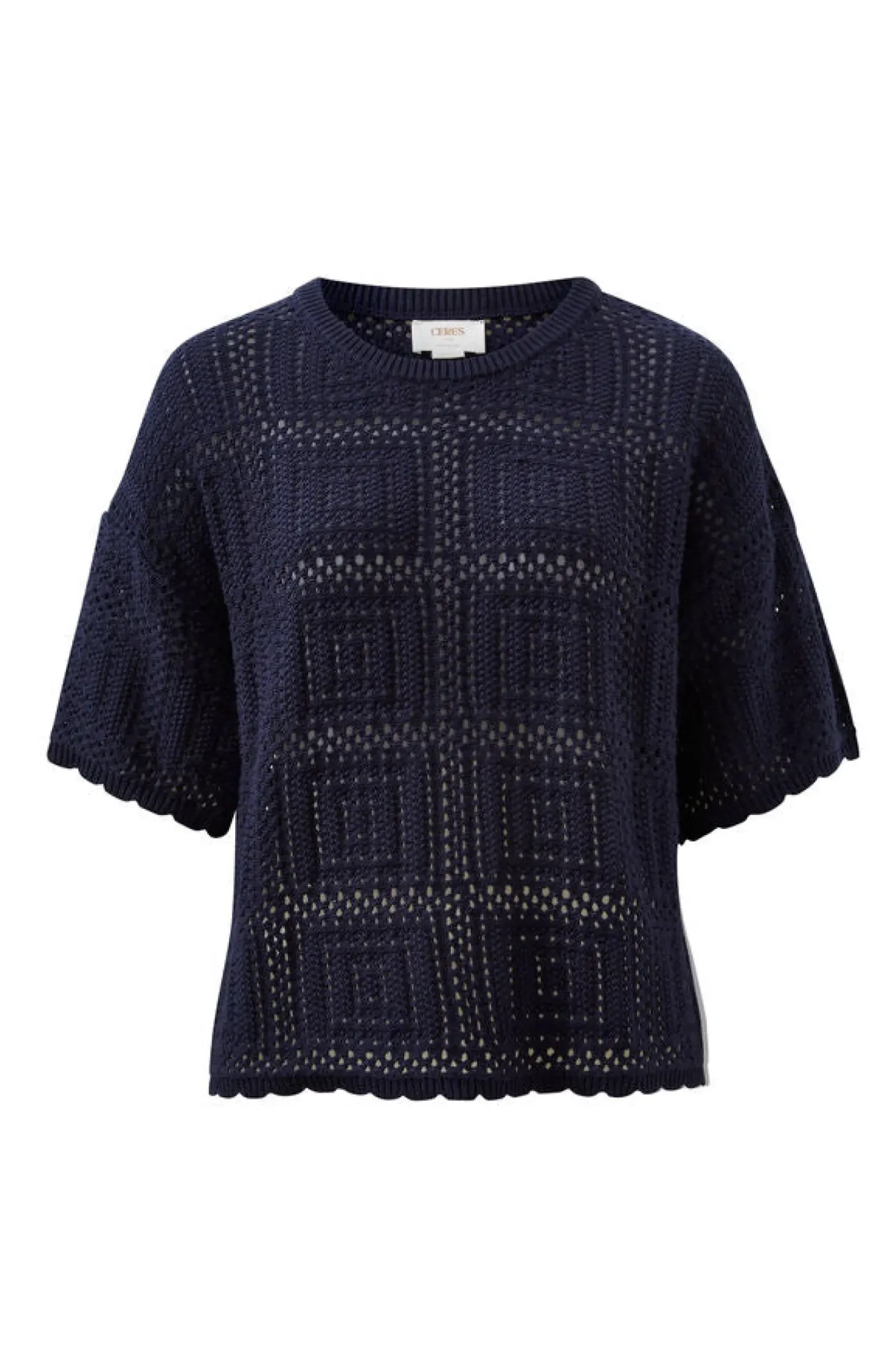 Ceres Life Square Knit Boxy Tee - New Navy Discount
