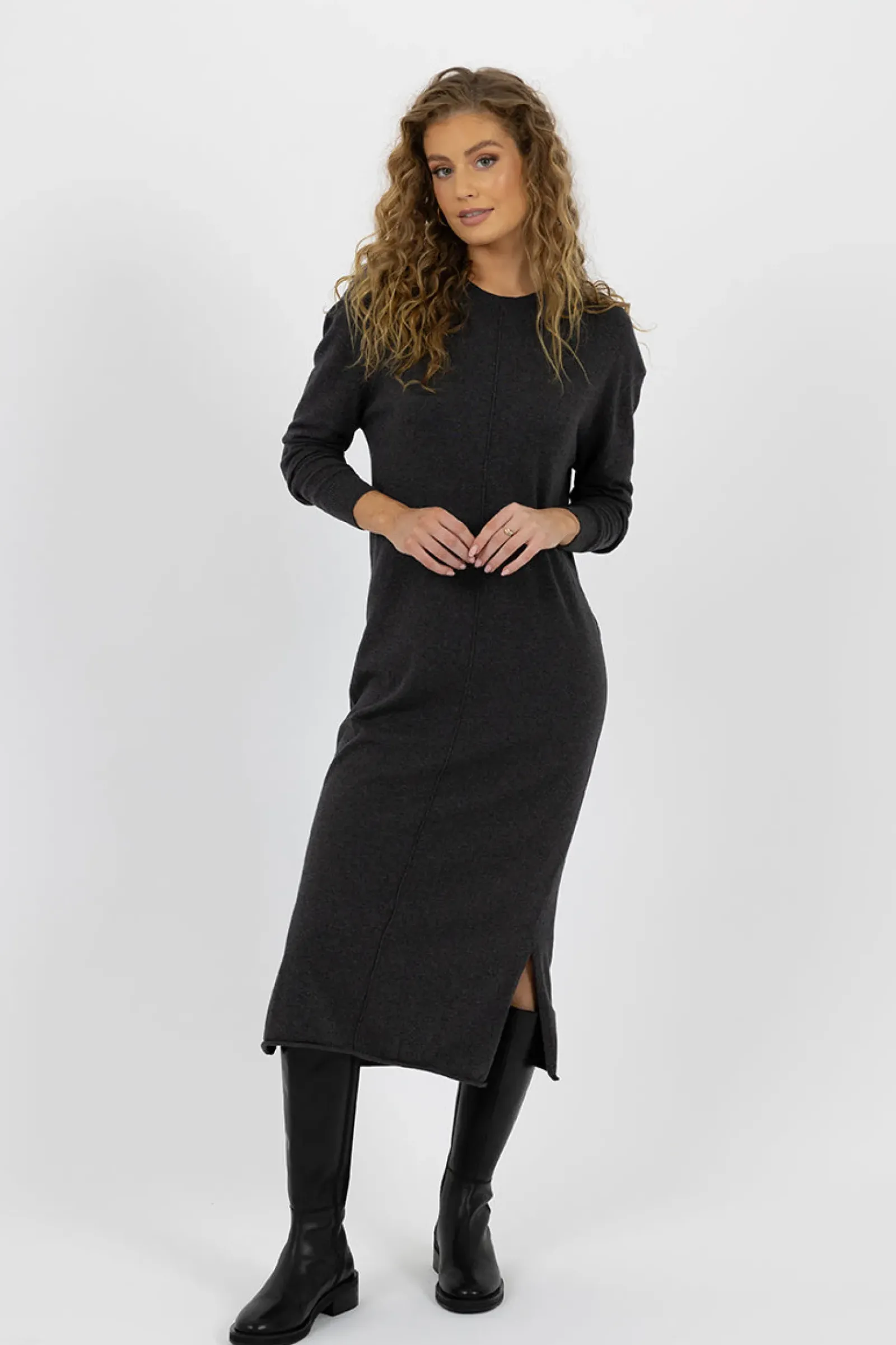 Humidity Elena Dress - Charcoal Best