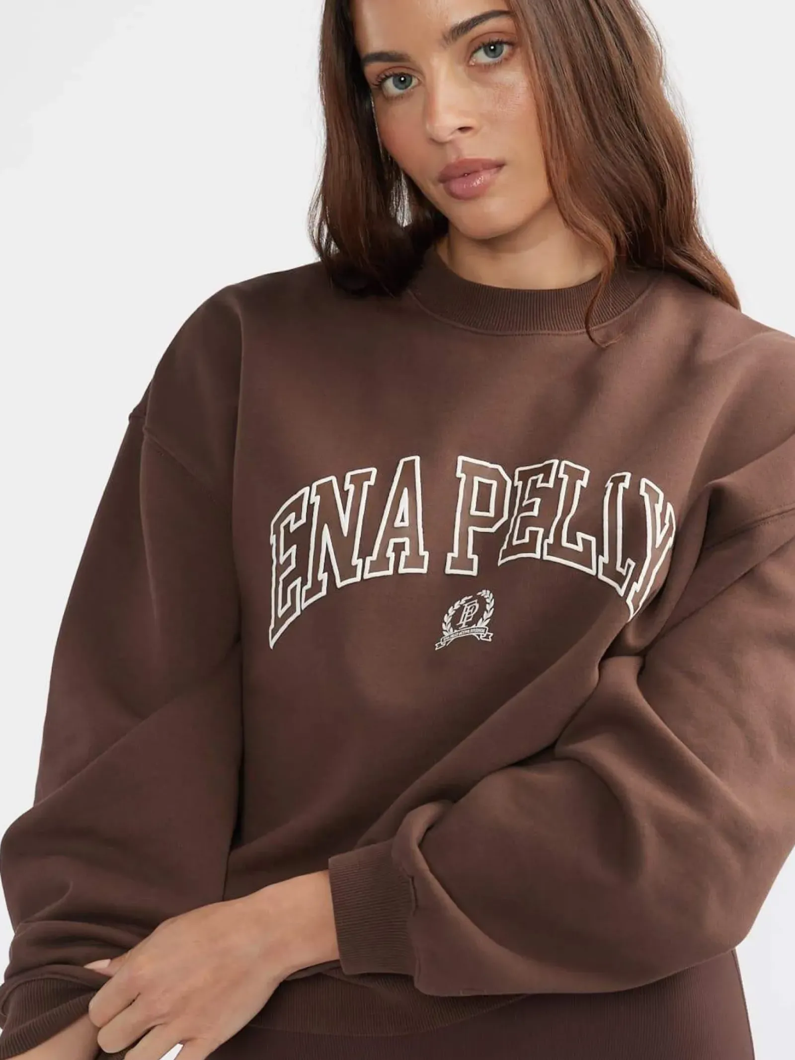 Ena Pelly Classic Collegiate Sweatshirt - Mocha Online
