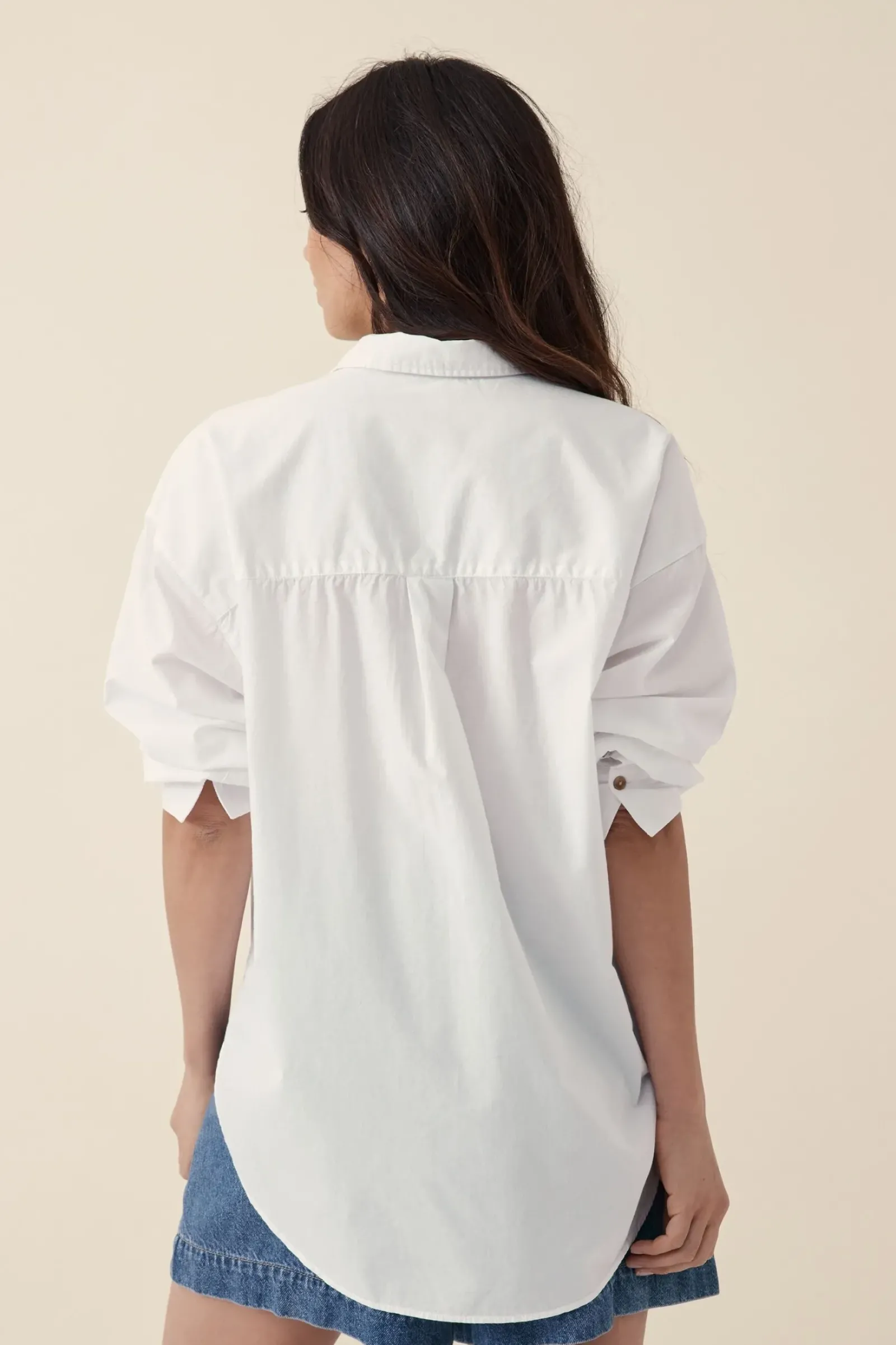Ceres Life Oversized Poplin Shirt - White Online