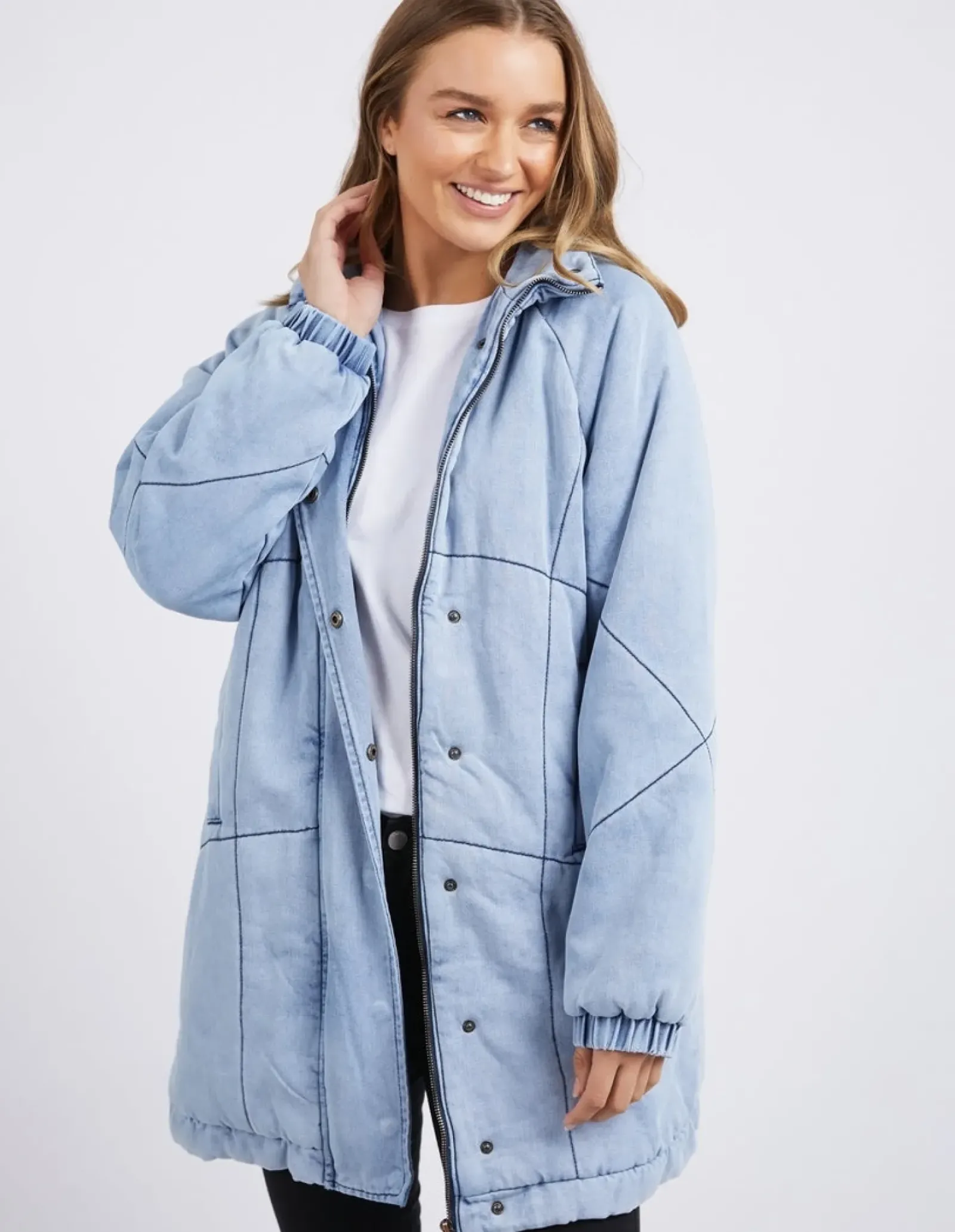 Foxwood Rosalee Longline Jacket - Light Blue Outlet