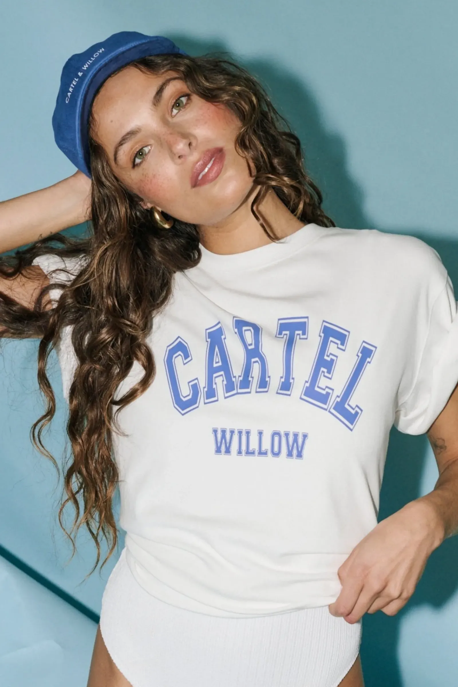 Cartel & Willow Cartel & Willow Sadie Tee - White Azure Best