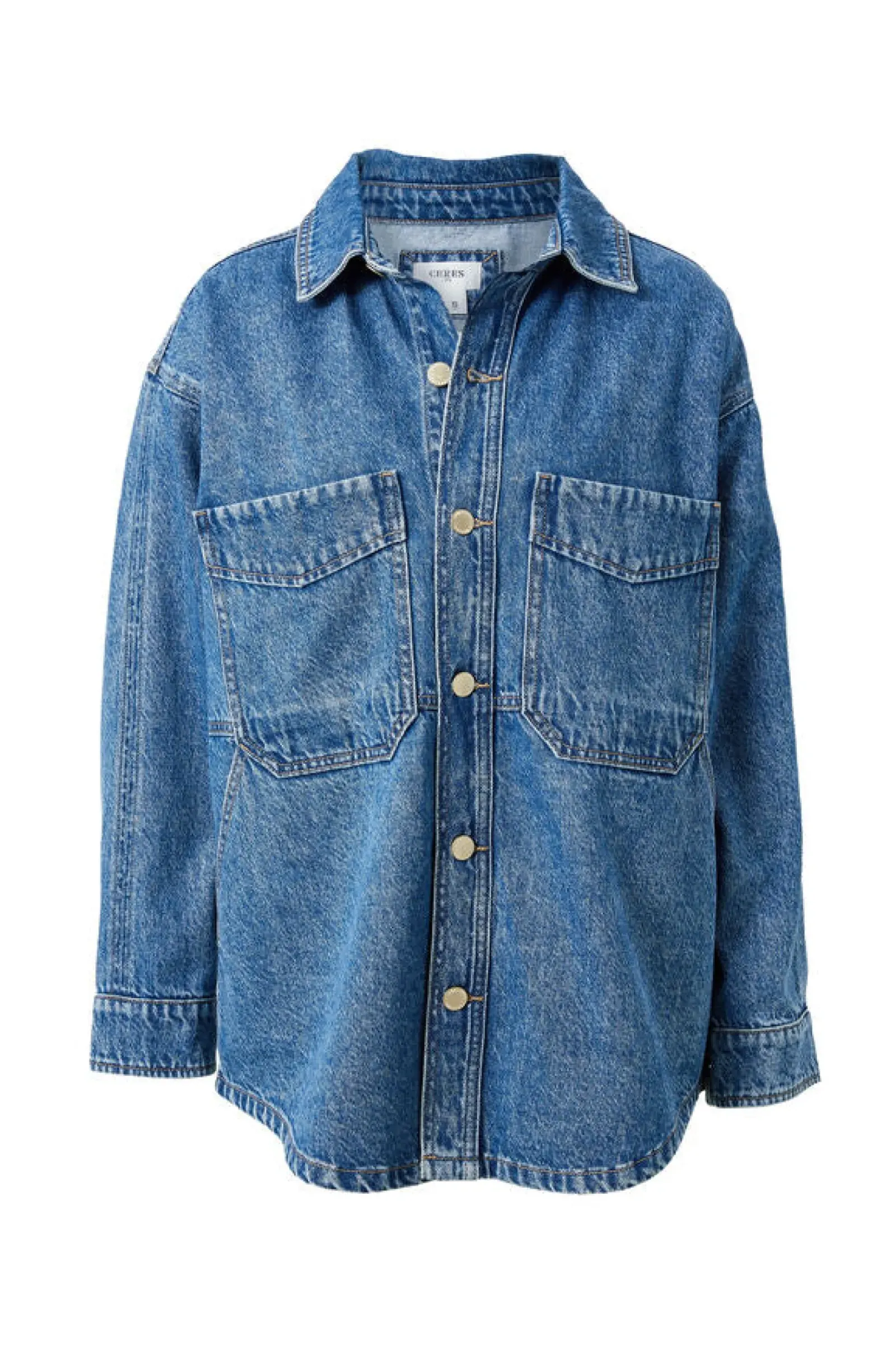 Ceres Life Denim Side Pocket Shacket - Fresh Indigo Outlet