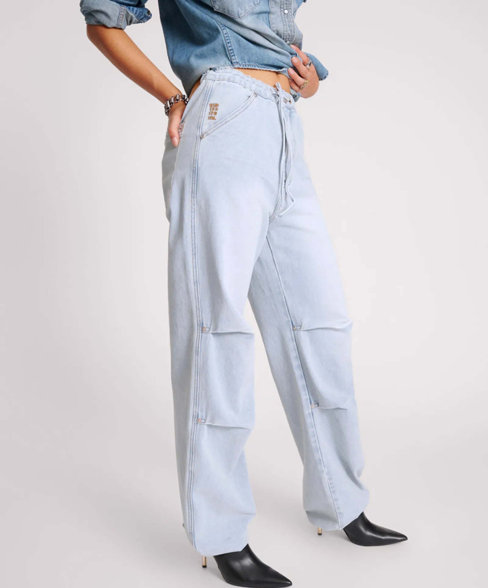 One Teaspoon Blue Latte Marley Relaxed Denim Jeans Fashion