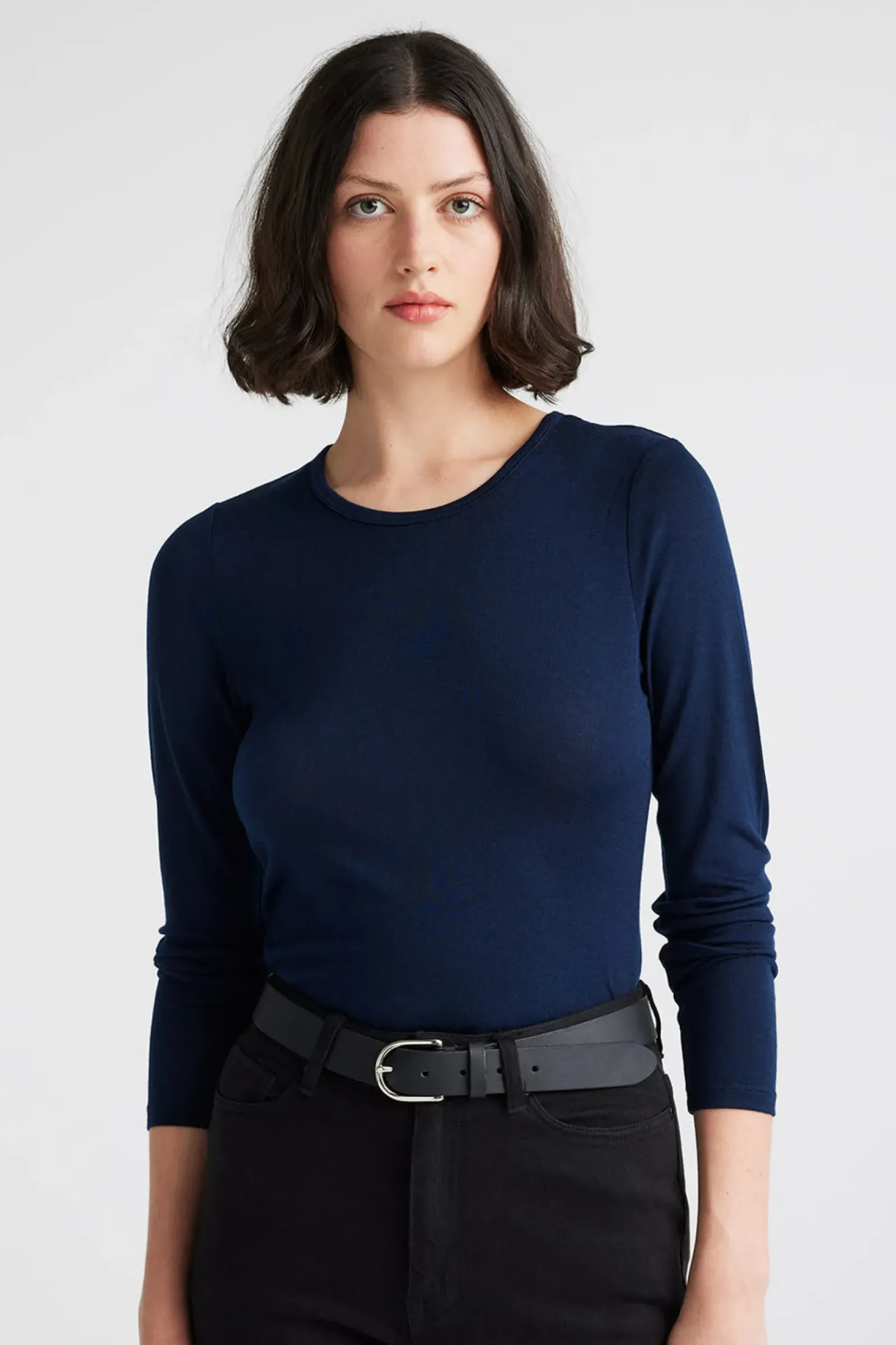 Toorallie Crew Merino Tee - Navy Discount