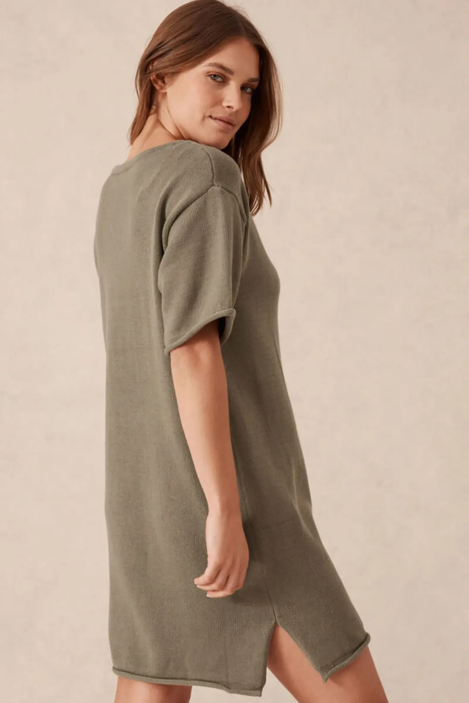 Ceres Life Boxy Knit Dress - Moss Green Discount