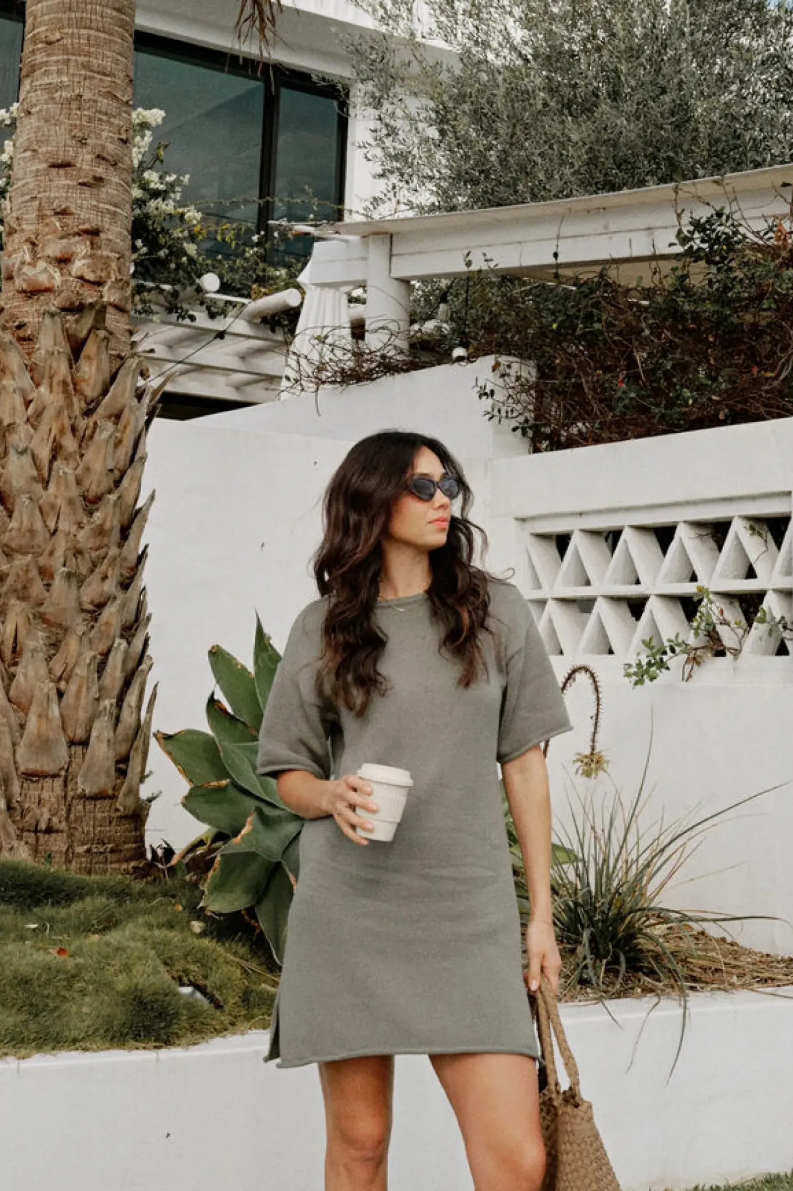 Ceres Life Boxy Knit Dress - Moss Green Discount