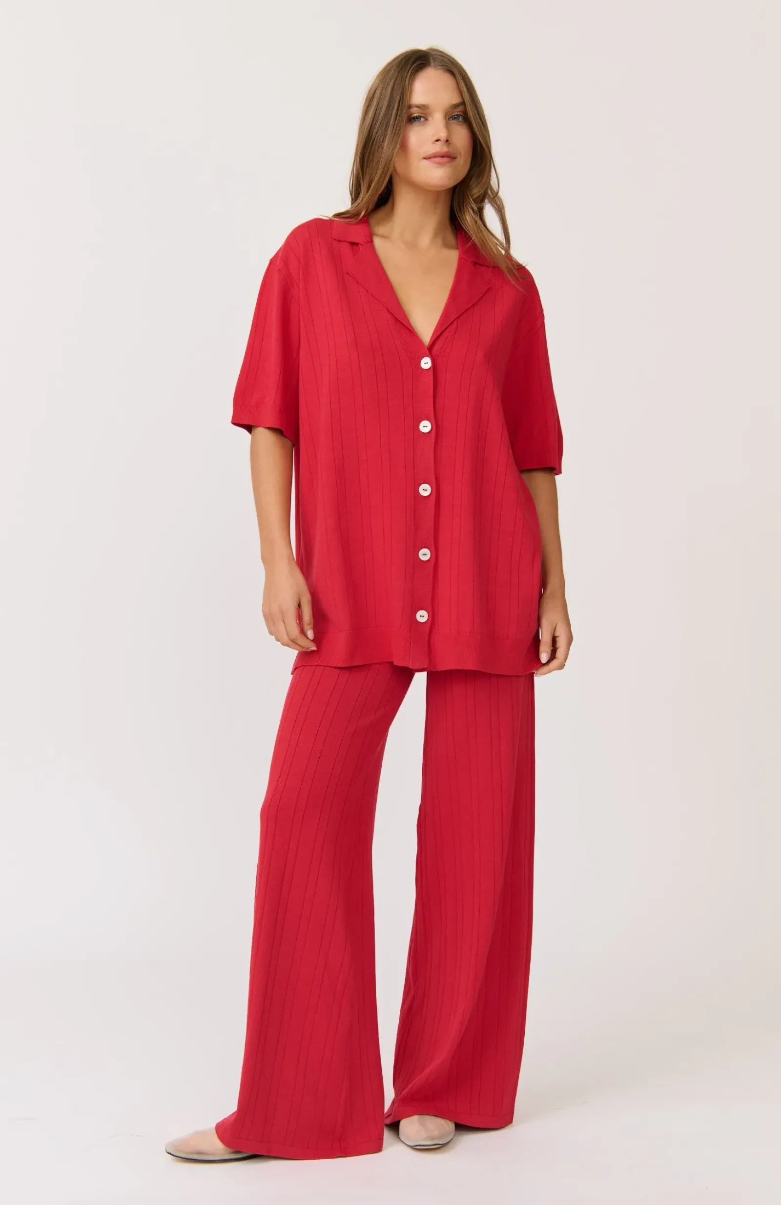 Cartel & Willow Cartel & Willow Lara Knit Top - Cherry Outlet