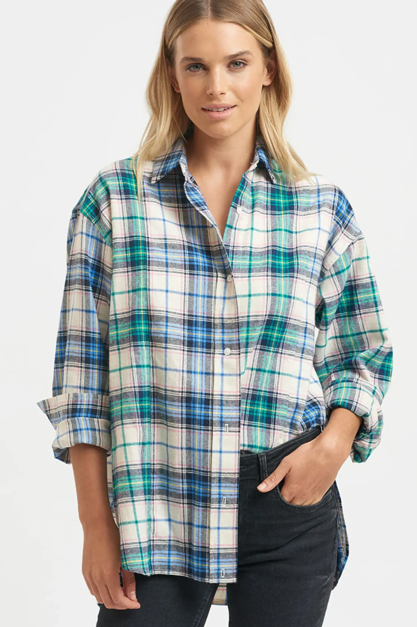 Shirty Clothing Shirty The Classic Flannel Shirt - Blue Green Combo Hot