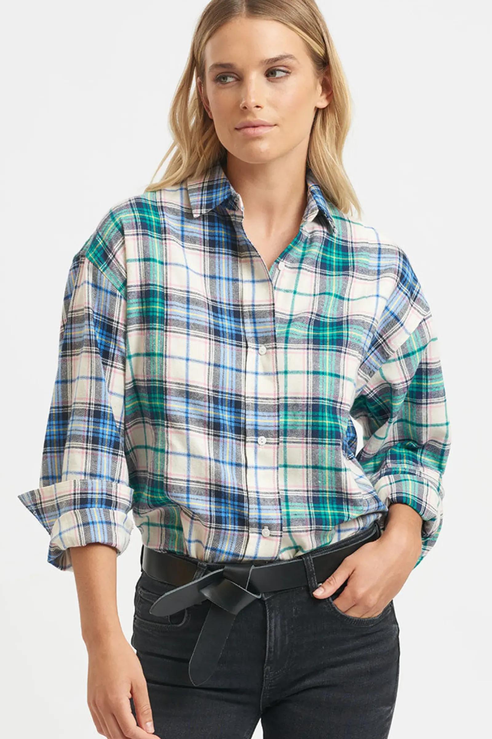 Shirty Clothing Shirty The Classic Flannel Shirt - Blue Green Combo Hot