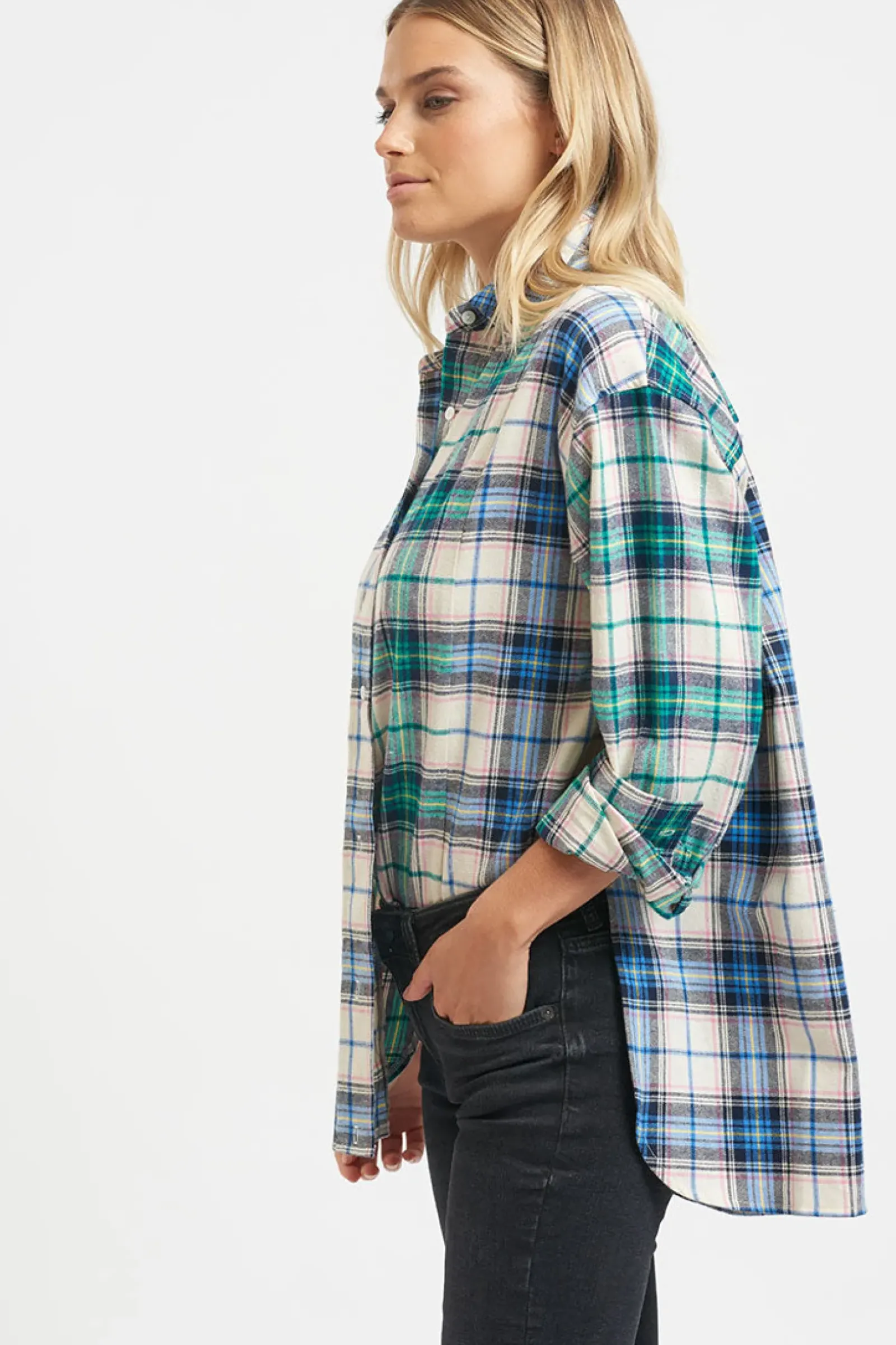 Shirty Clothing Shirty The Classic Flannel Shirt - Blue Green Combo Hot
