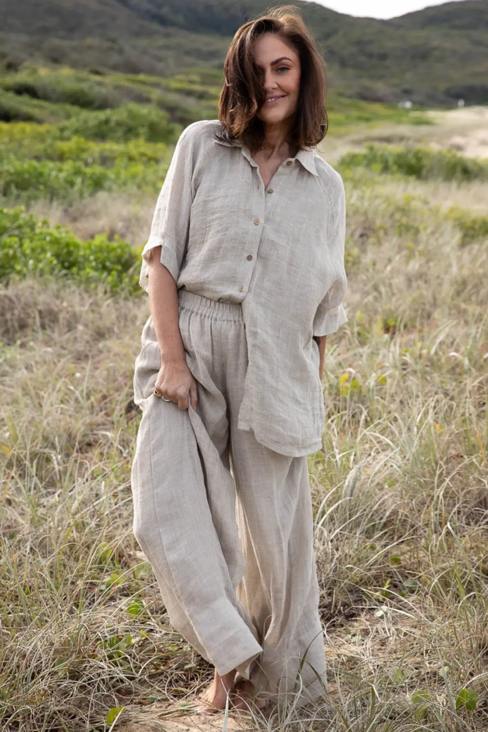 Eadie Lifestyle Eadie Arana Linen Pant - Natural Clearance