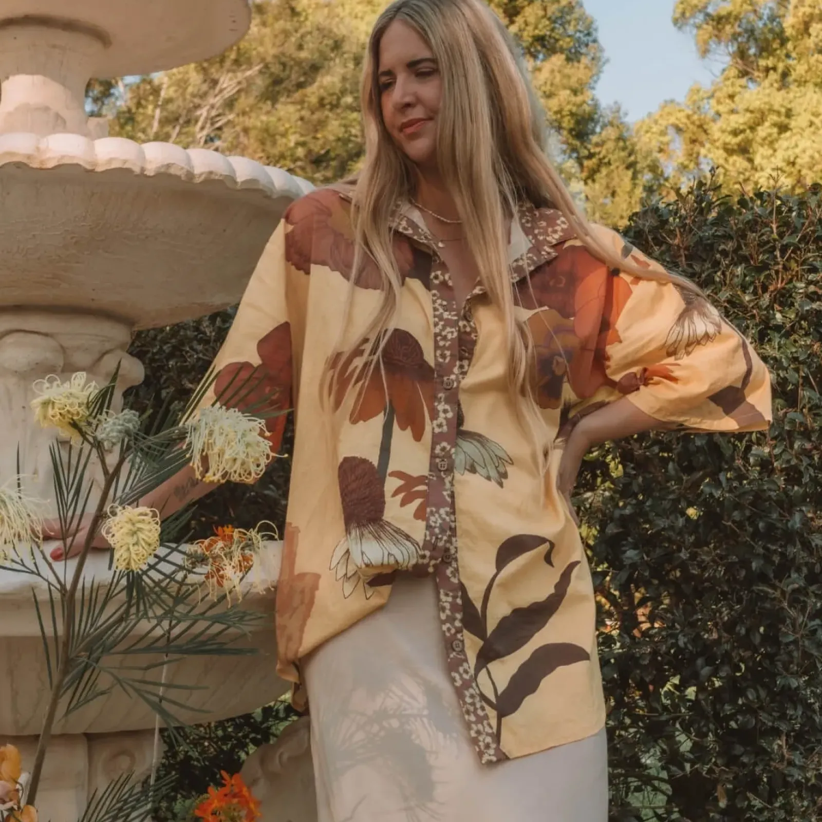 Wandering Folk Glades Over Swim Shirt - Chamomile Sale