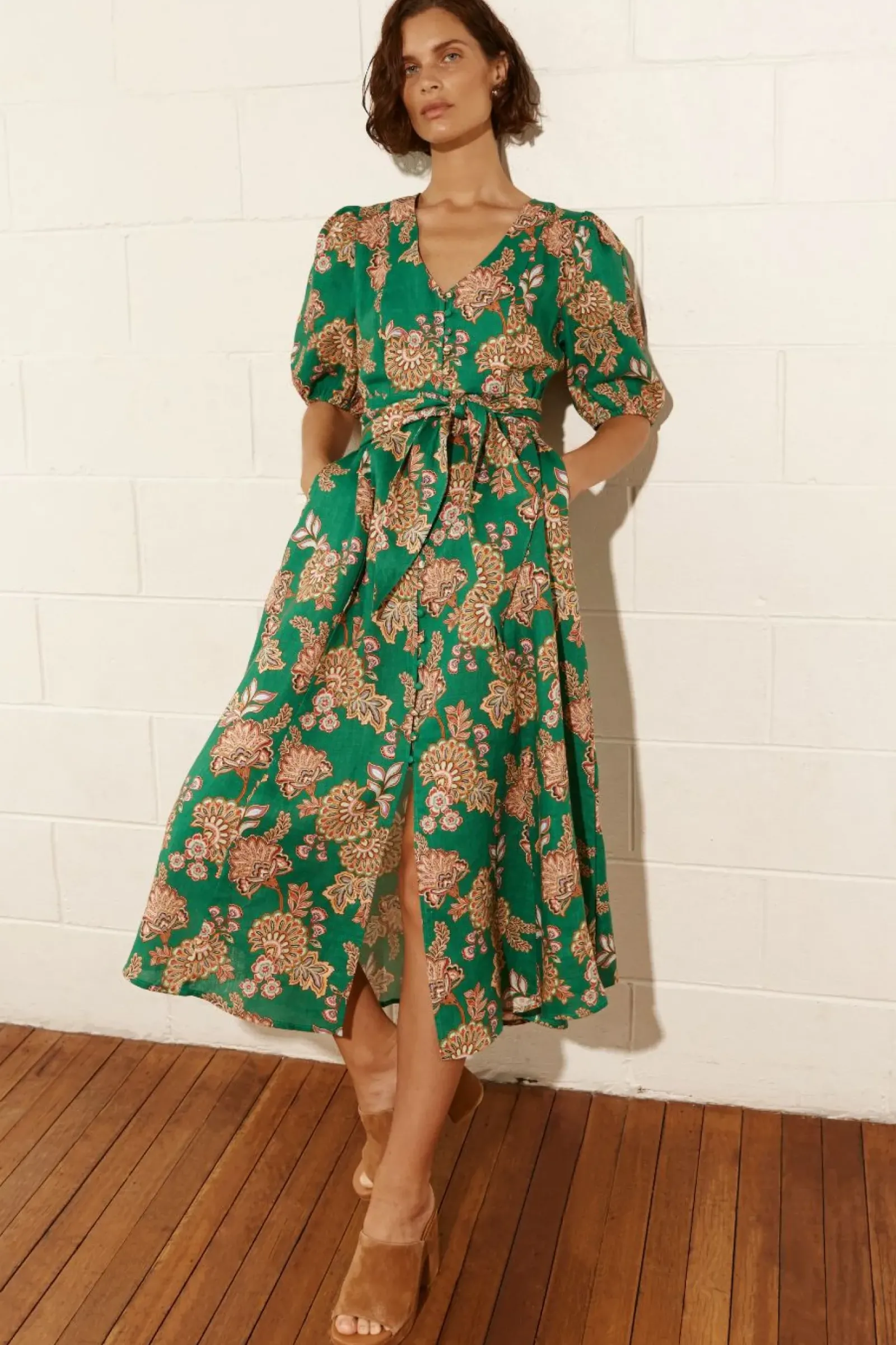 Zoe Kratzmann Ebb Dress - K'gari Palm Green Sale