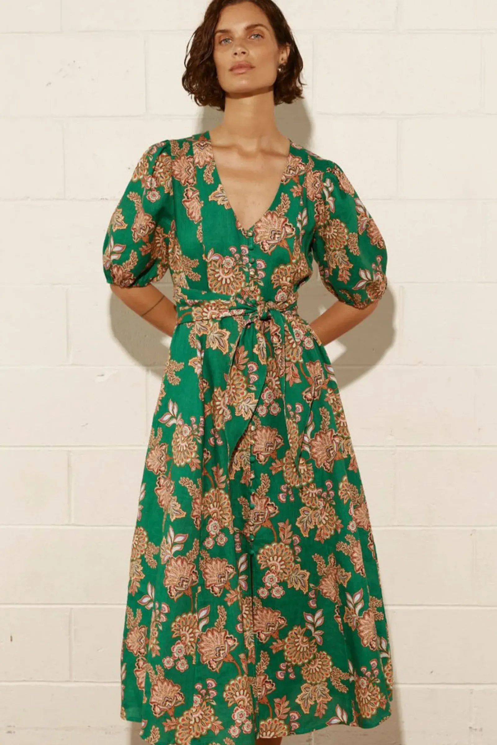 Zoe Kratzmann Ebb Dress - K'gari Palm Green Sale