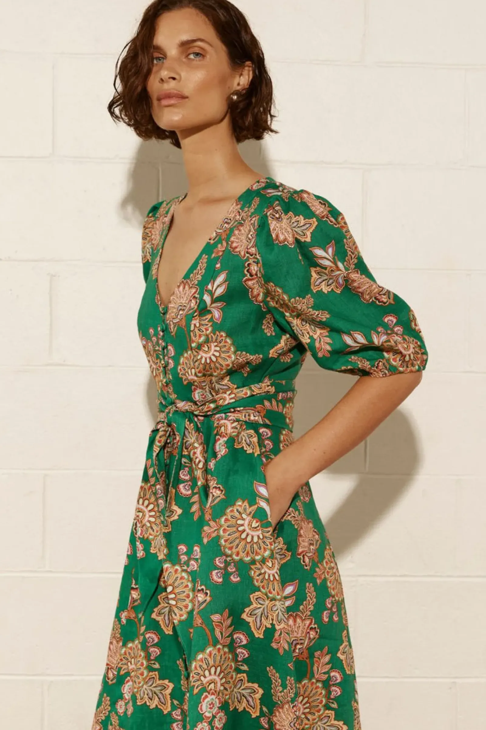 Zoe Kratzmann Ebb Dress - K'gari Palm Green Sale