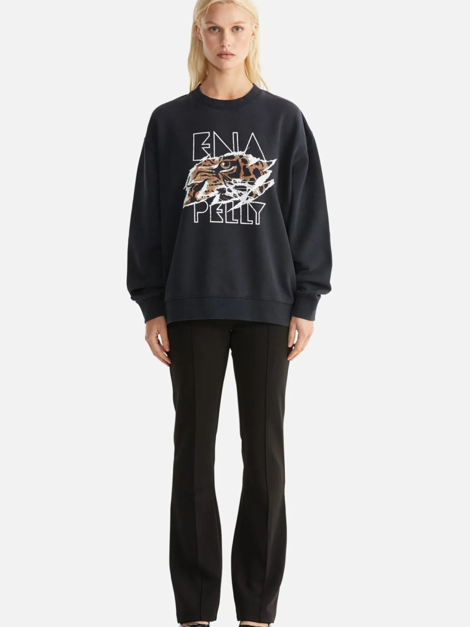 Ena Pelly Lilly Oversized Sweater Tigers Eye - Vintage Black Online