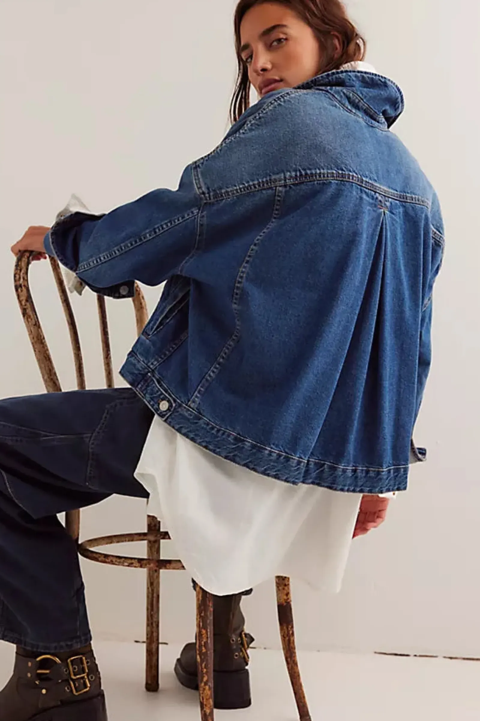Free People Opal Swing Denim Jacket - Got The Blues Sale